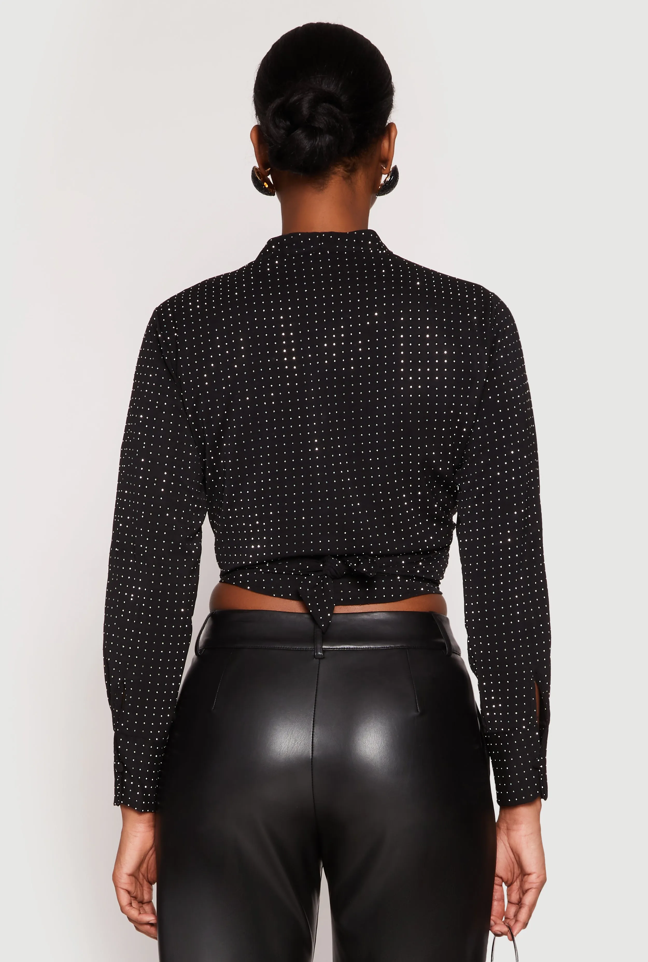 Rhinestone Tie Front Top sold by Rainbow product image thumbnail 5