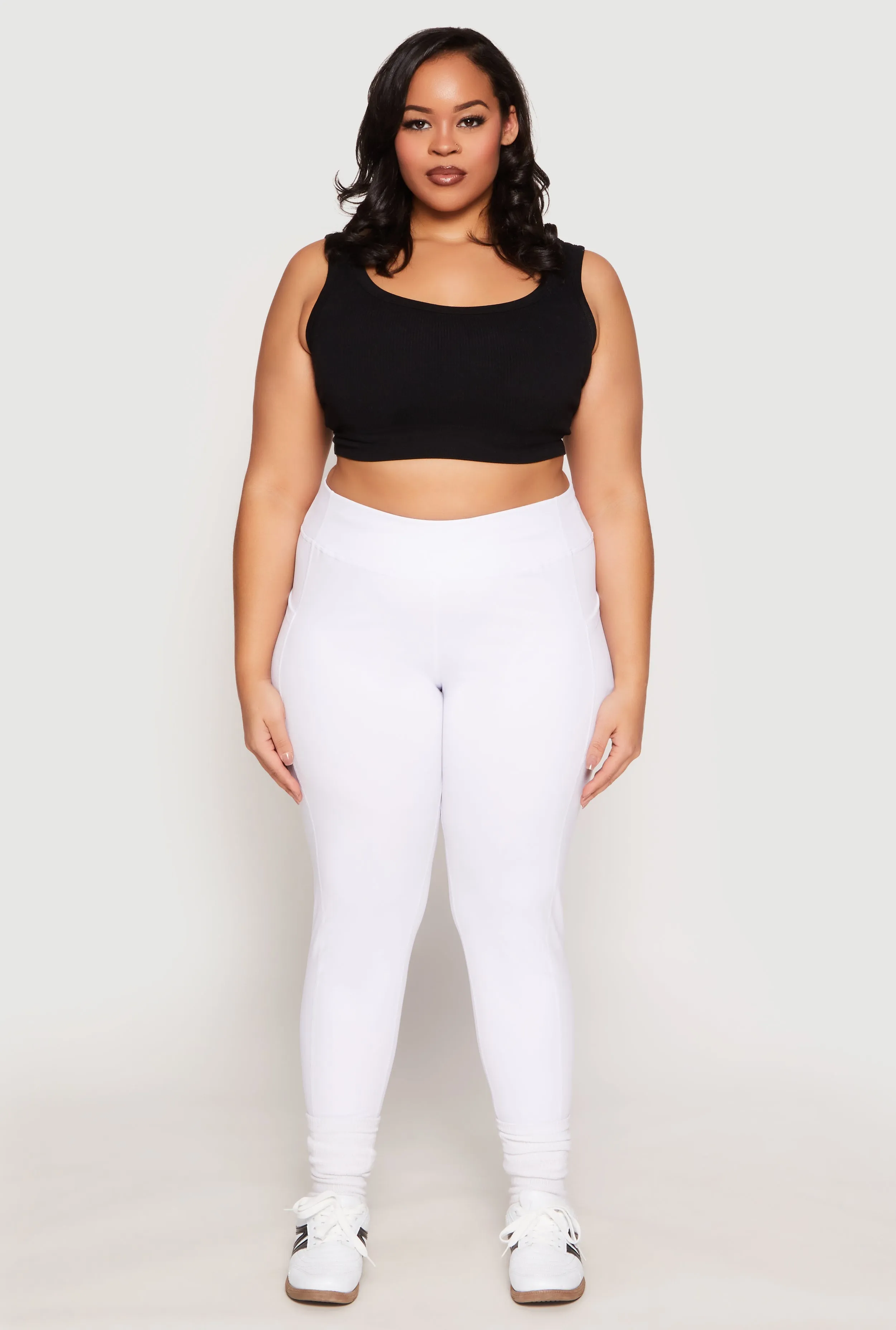Plus Size Side Pocket High Waist Active Leggings sold by Rainbow