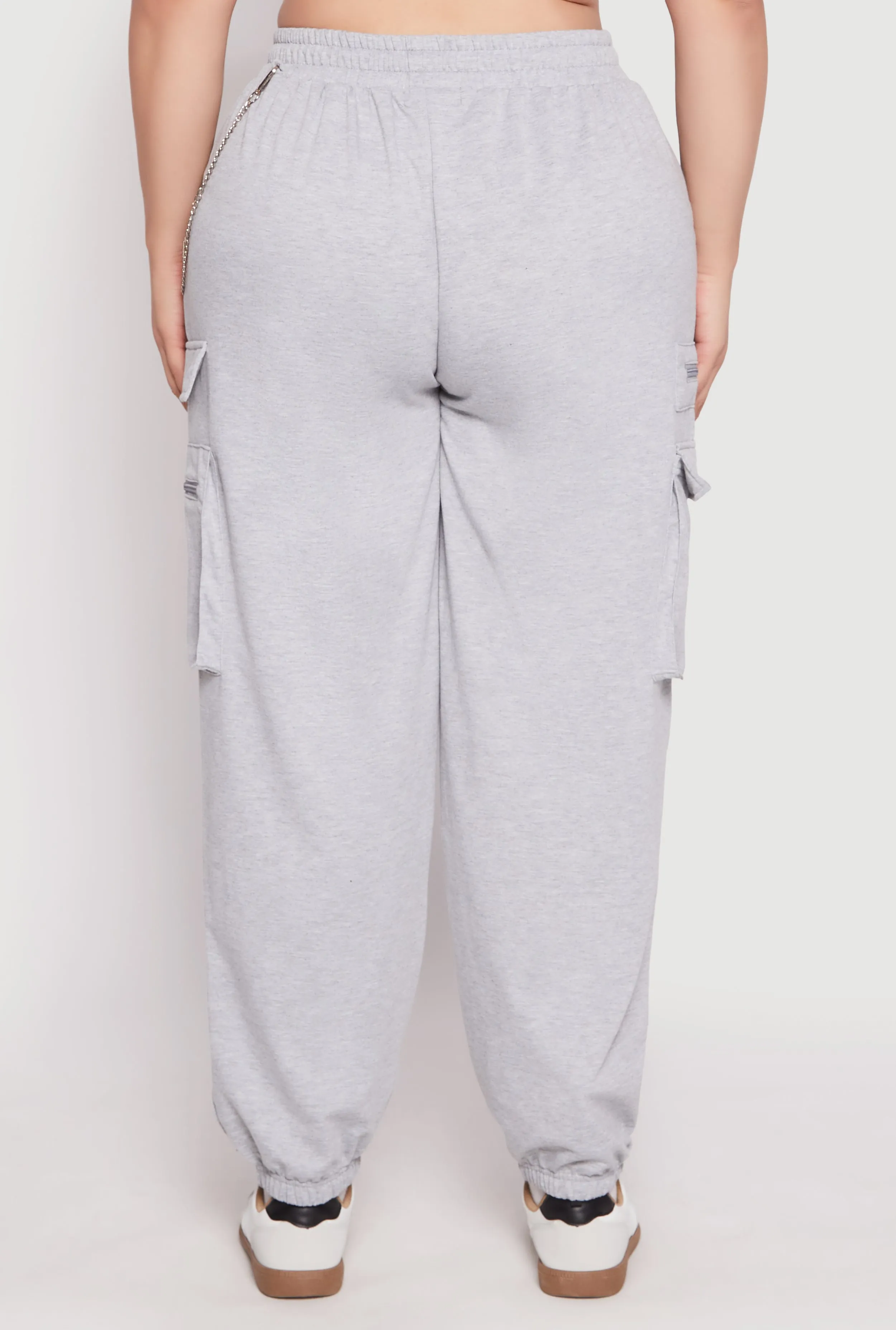 Plus Size French Terry Chain Detail Cargo Joggers sold by Rainbow product image thumbnail 3