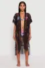 Fringe Trim Lace Cover Up Kimono sold by Rainbow
