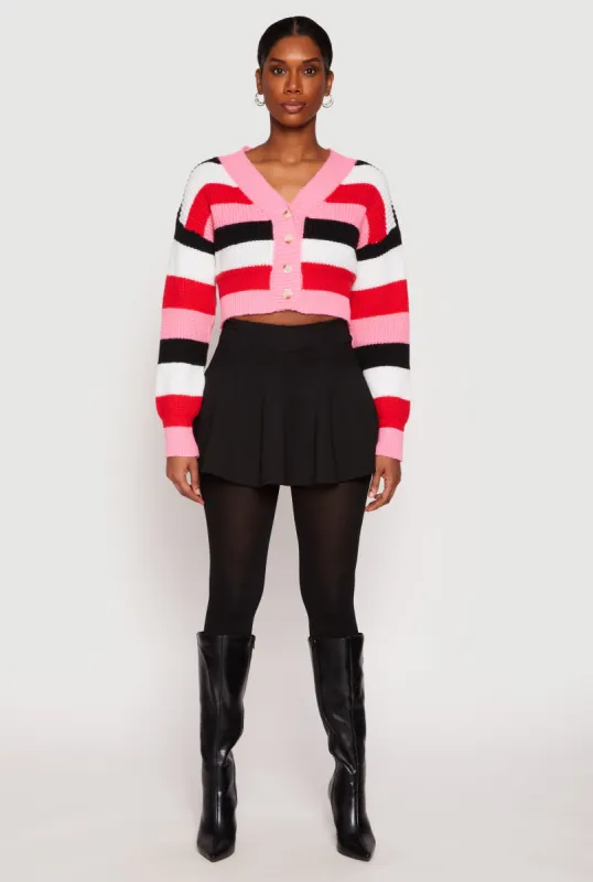 Daisy Striped Cropped Cardigan sold by Rainbow