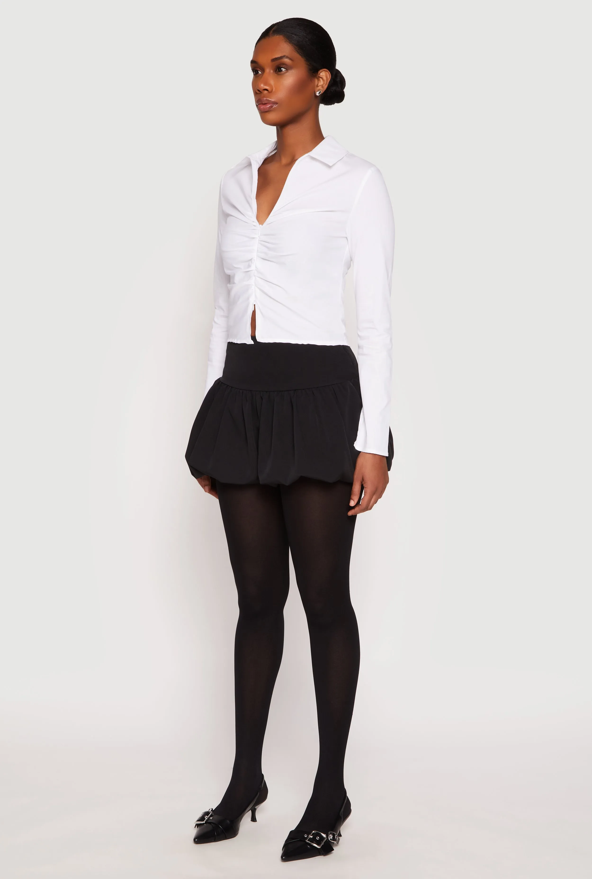 Ruched Double Zip Front Shirt sold by Rainbow product image thumbnail 3