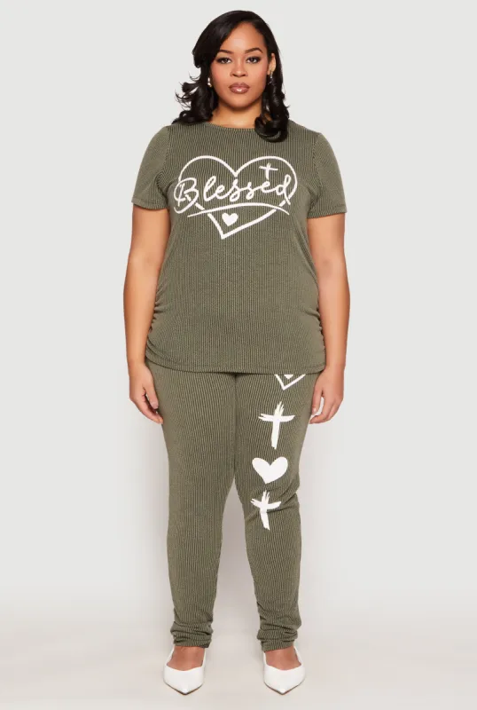 Plus Size Blessed High Waisted Pants sold by Rainbow