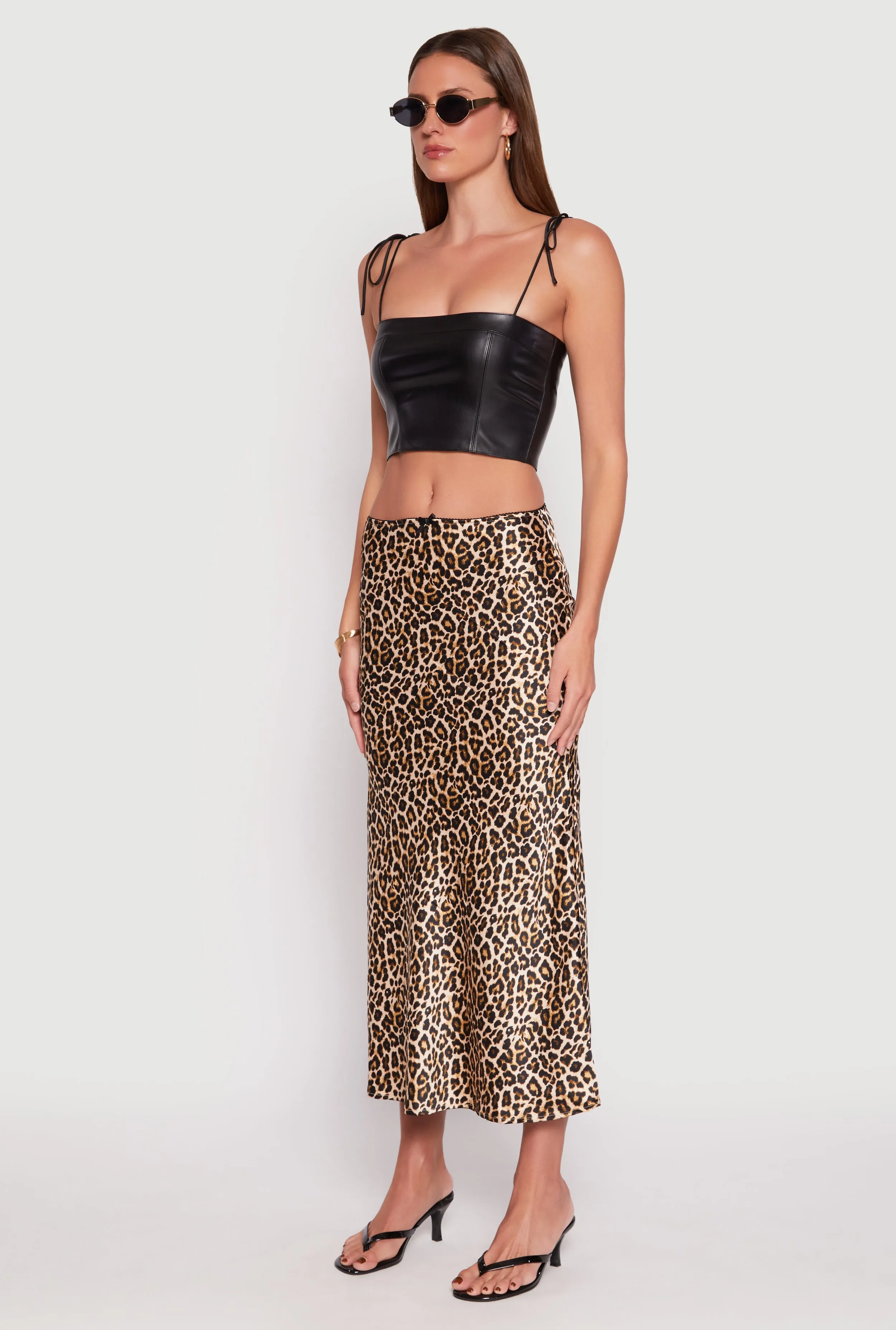 Faux Leather Tie Strap Corset Top sold by Rainbow product image thumbnail 3