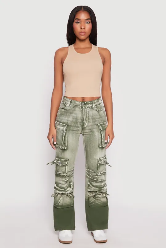 Daisy Mineral Wash Cargo Baggy Jeans sold by Rainbow