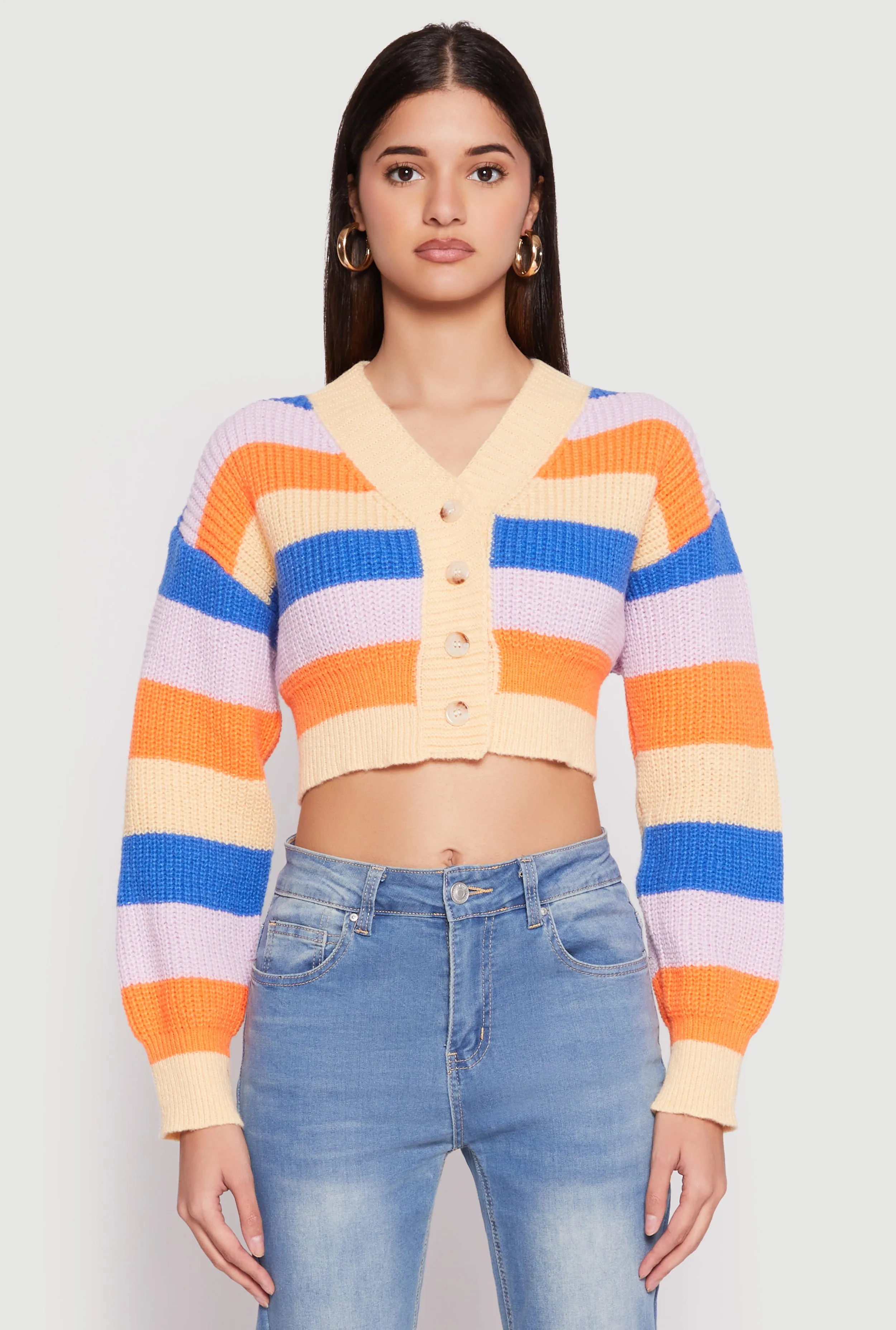 Daisy Striped Cropped Cardigan sold by Rainbow product image thumbnail 2