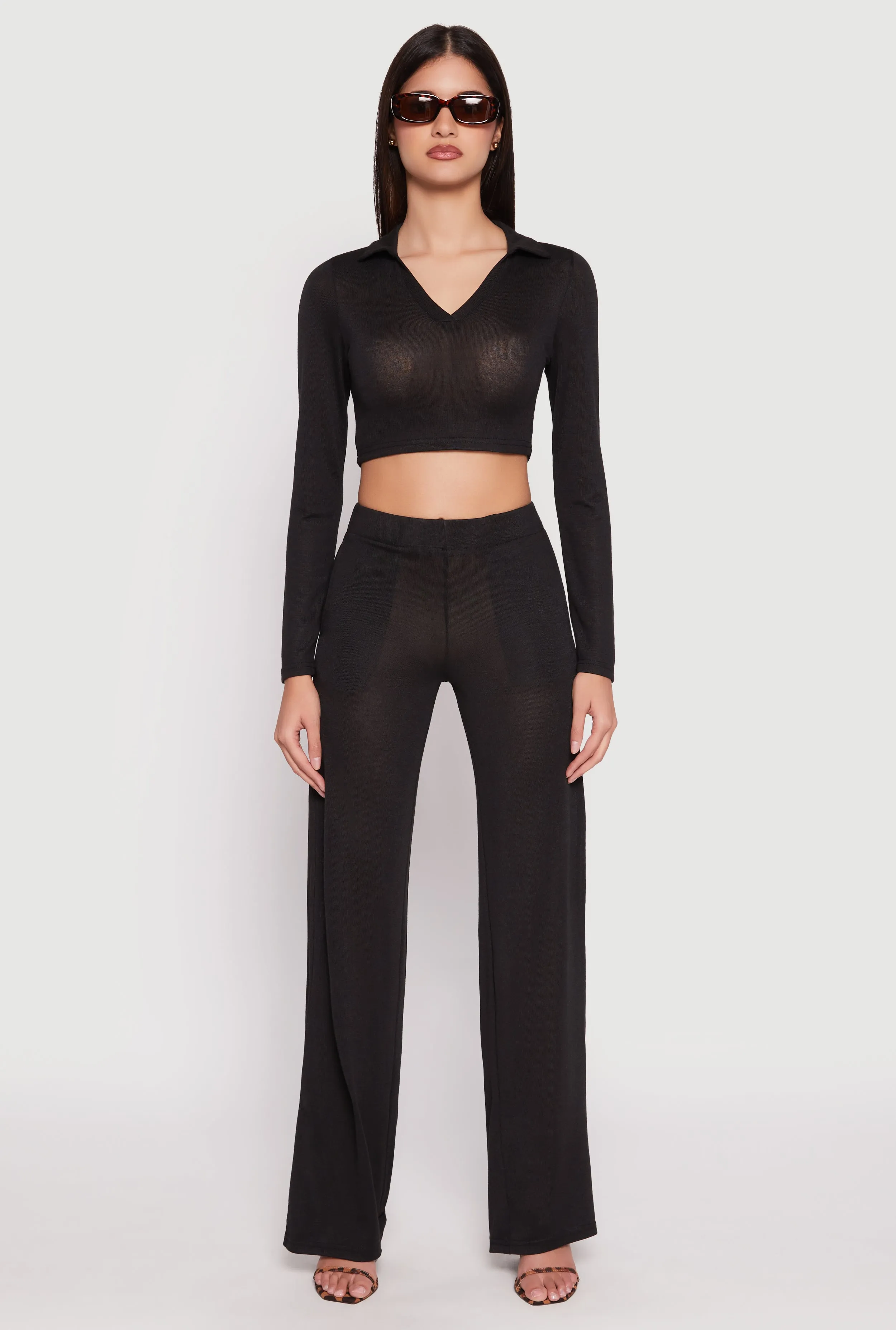 Daisy Long Sleeve Cropped Polo Shirt sold by Rainbow product image thumbnail 2