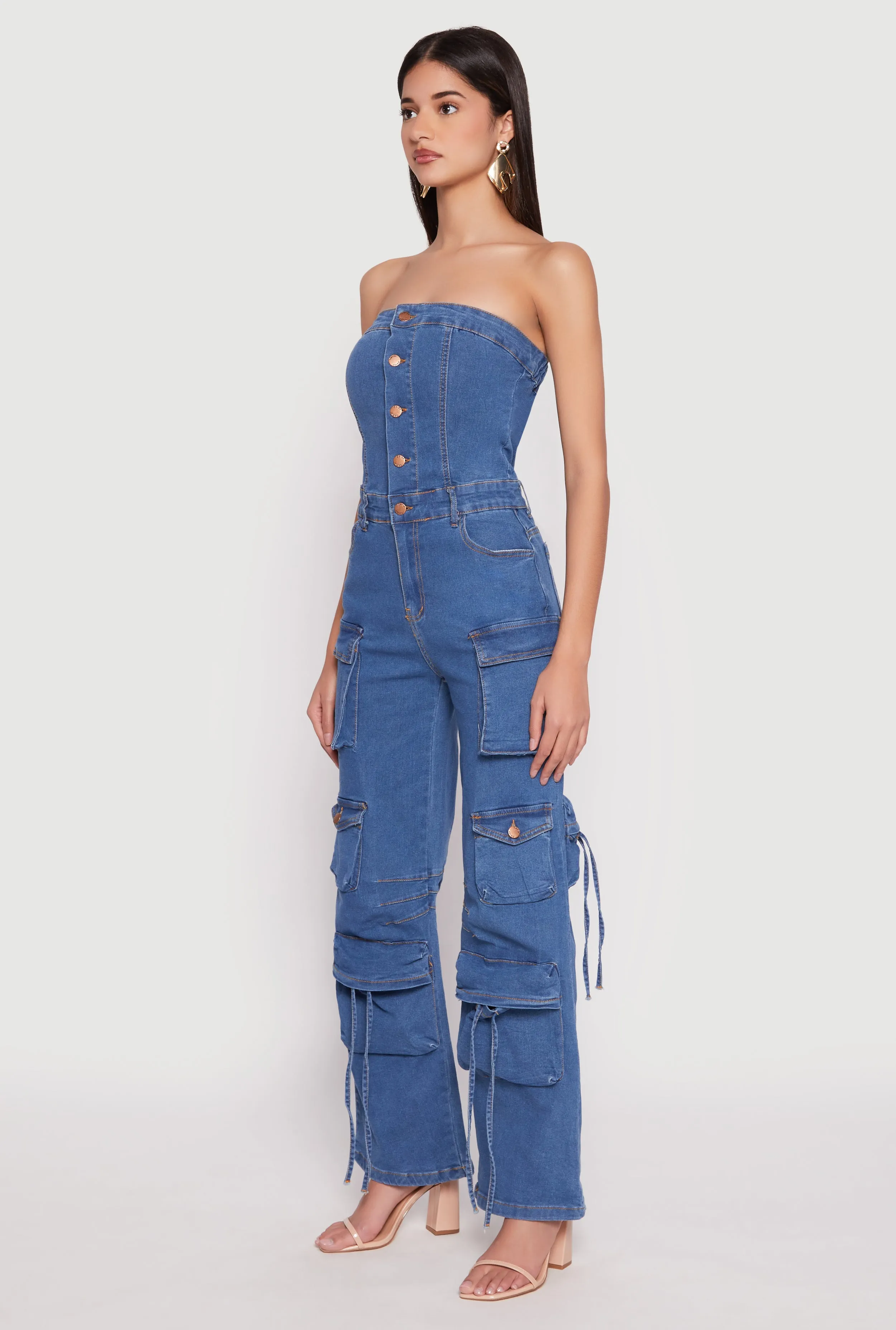 Daisy Denim Straight Leg Cargo Jumpsuit sold by Rainbow product image thumbnail 2