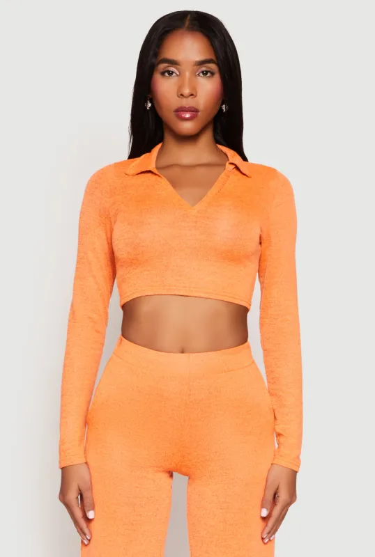 Daisy Long Sleeve Cropped Polo Shirt sold by Rainbow