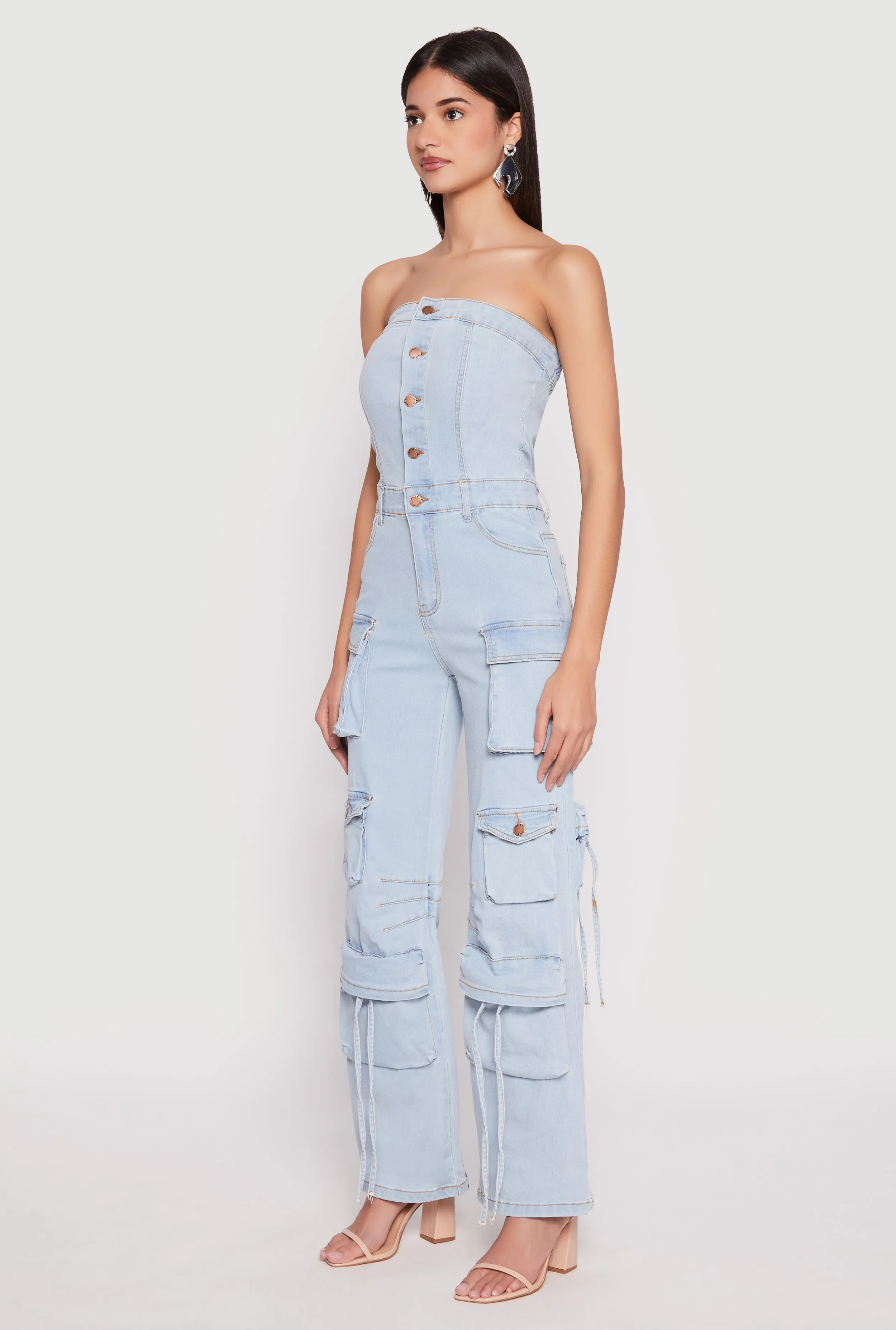 Daisy Denim Straight Leg Cargo Jumpsuit sold by Rainbow product image thumbnail 2