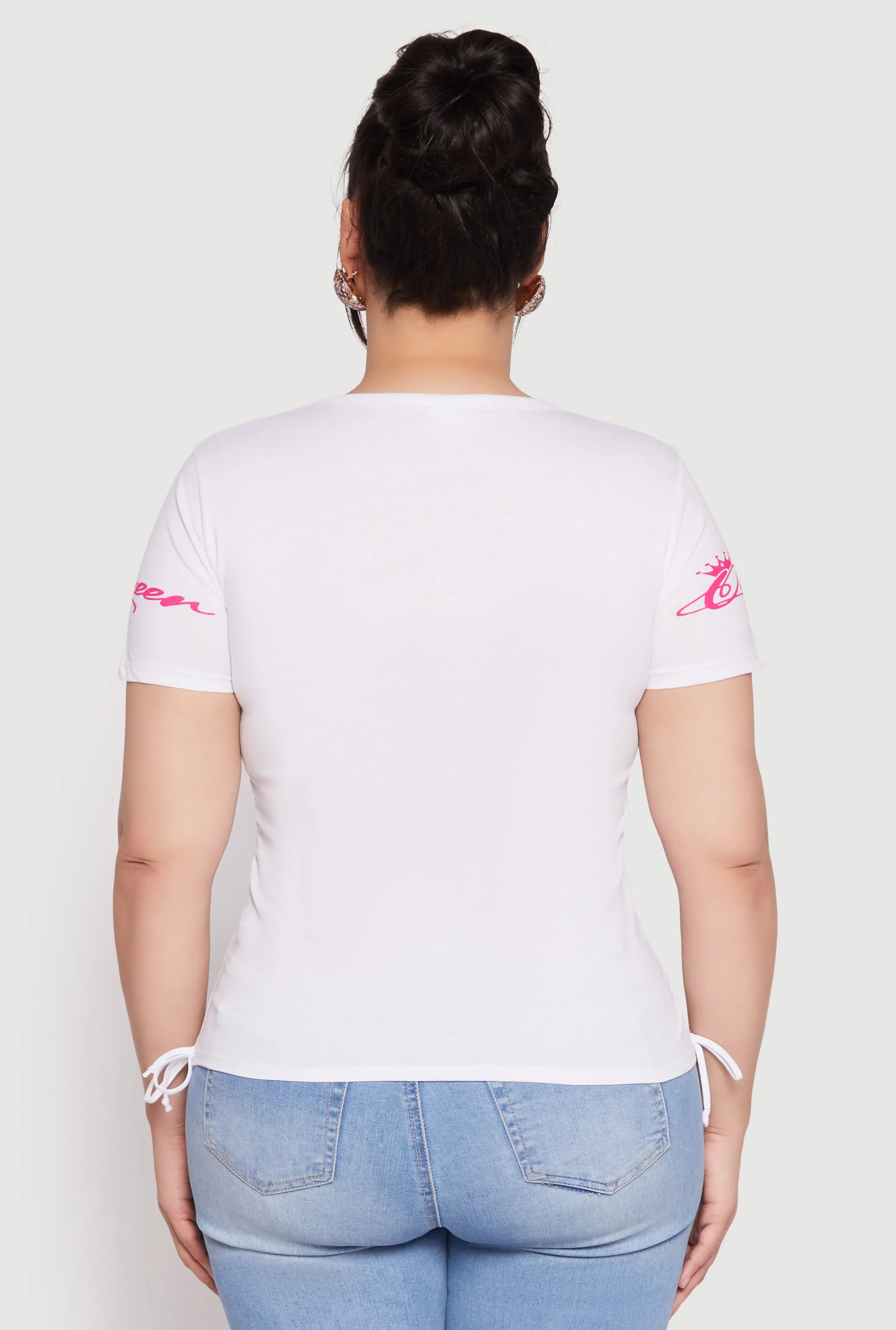 Plus Size Sequin Queen Vibes Graphic Tee sold by Rainbow product image thumbnail 5