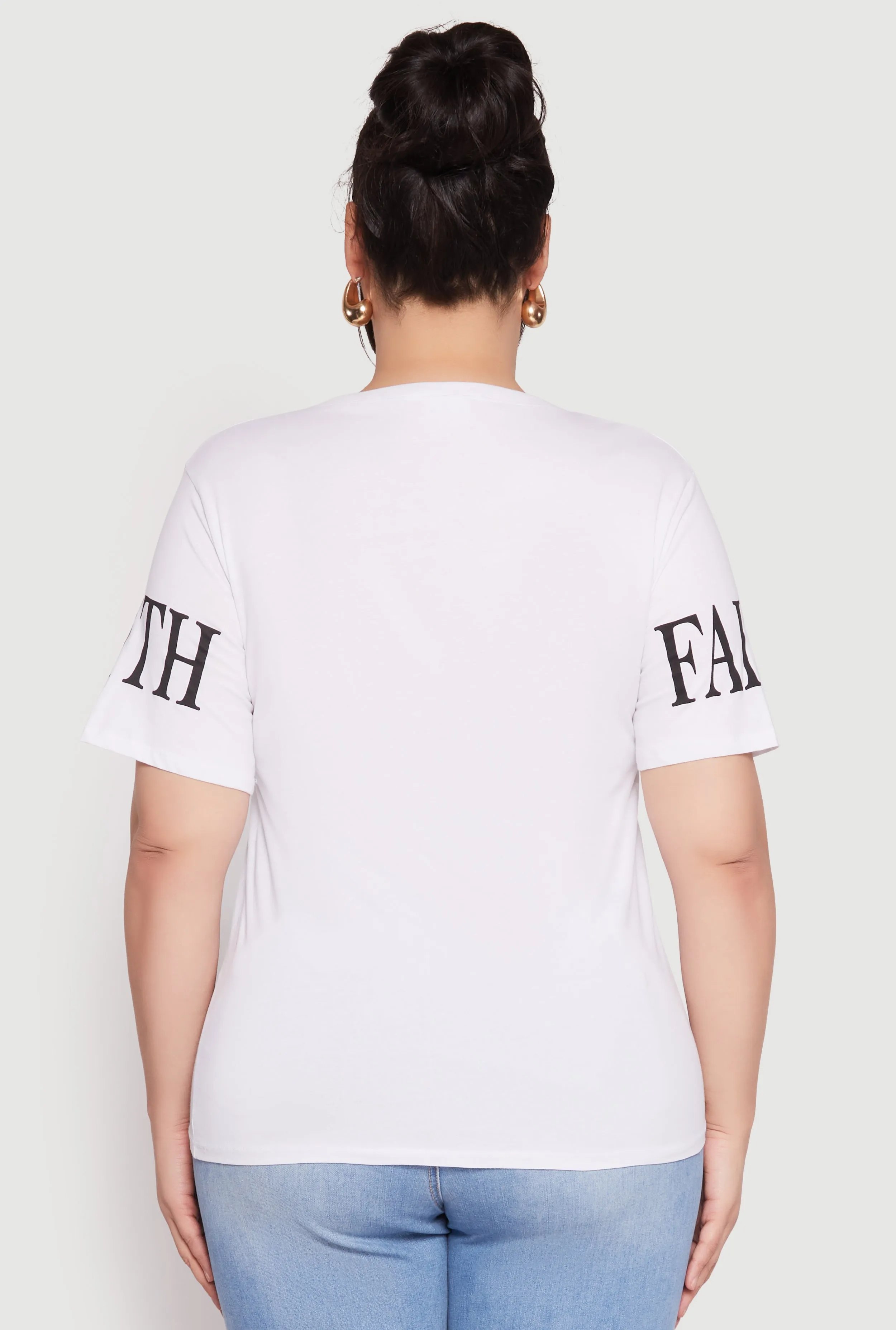 Plus Size Sequin Thou Shall Not Graphic Tee sold by Rainbow product image thumbnail 5