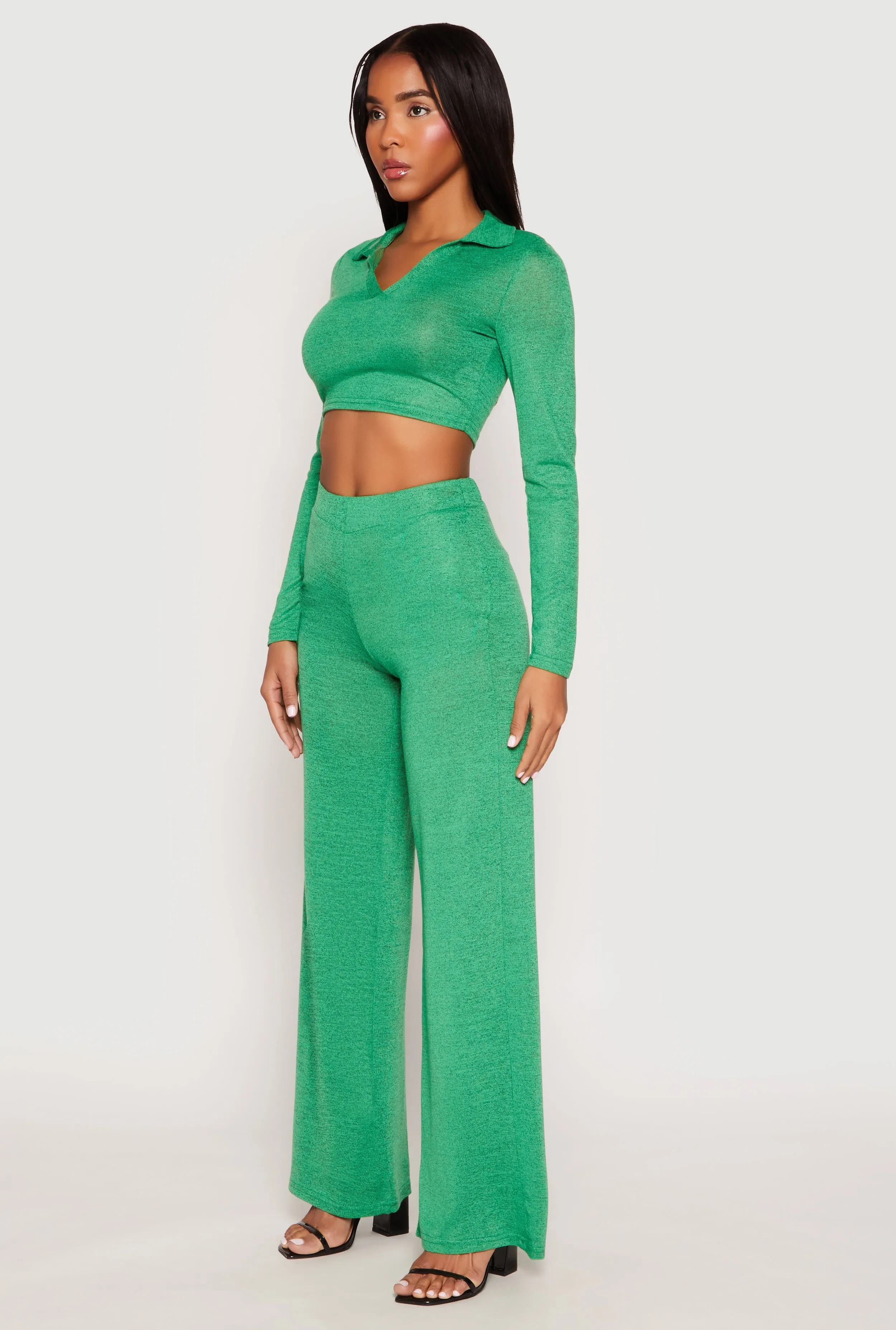 Daisy Long Sleeve Cropped Polo Shirt sold by Rainbow product image thumbnail 3