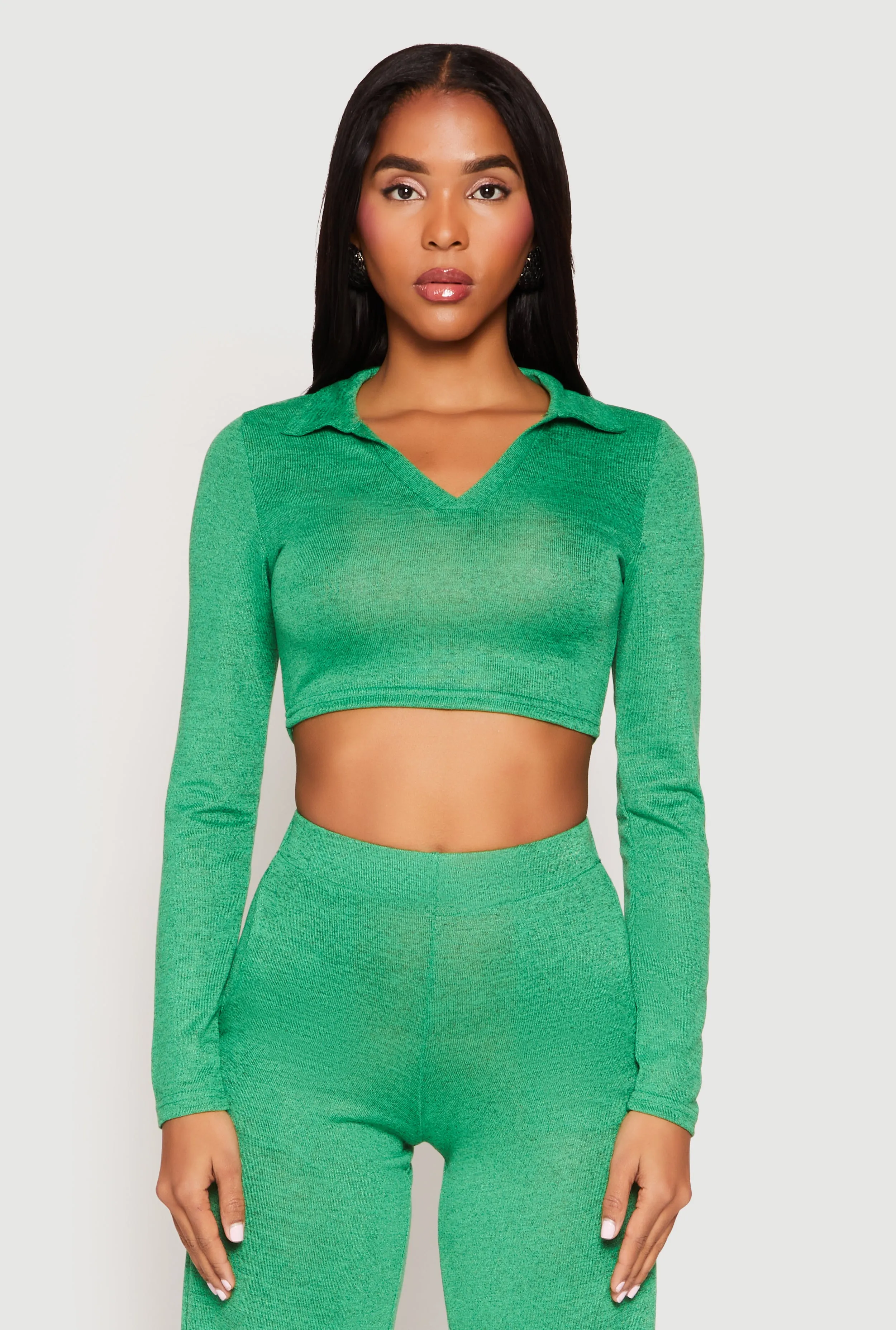 Daisy Long Sleeve Cropped Polo Shirt sold by Rainbow