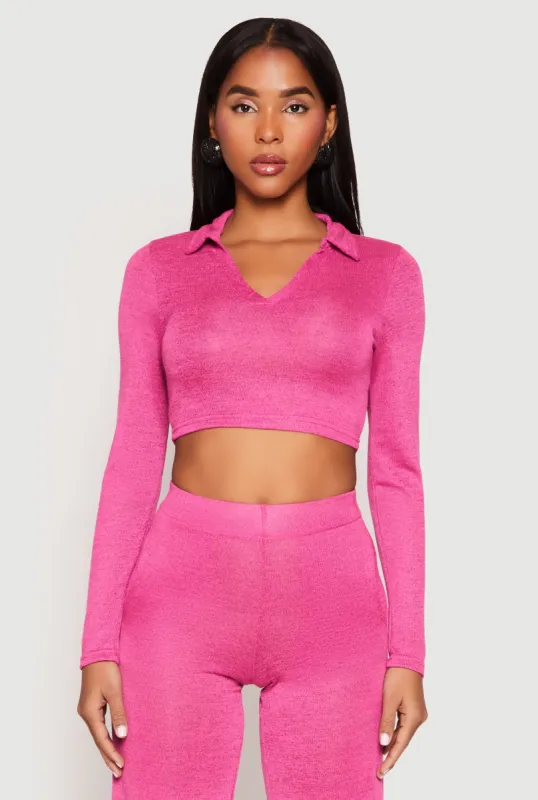 Daisy Long Sleeve Cropped Polo Shirt sold by Rainbow