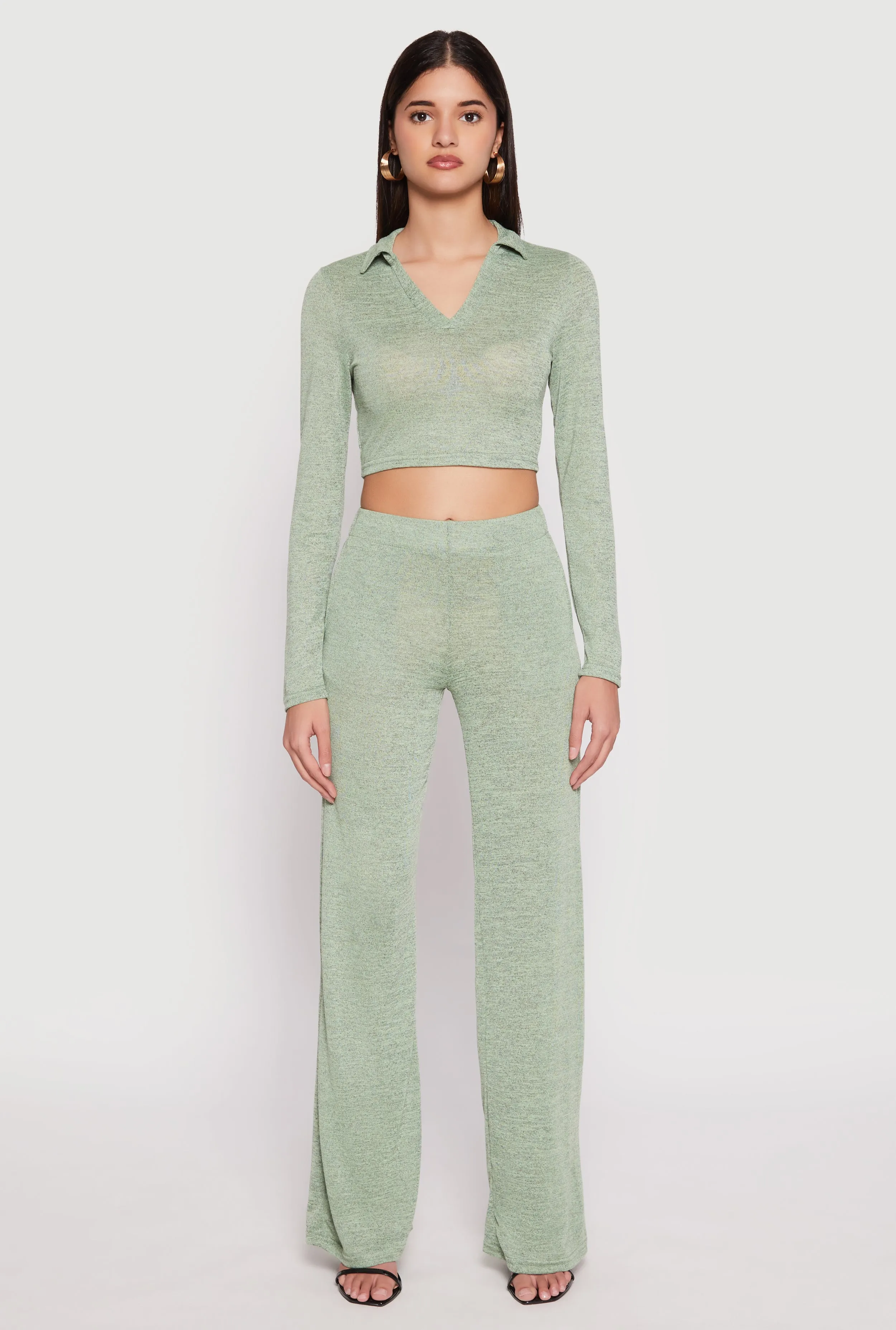 Daisy Long Sleeve Cropped Polo Shirt sold by Rainbow product image thumbnail 2