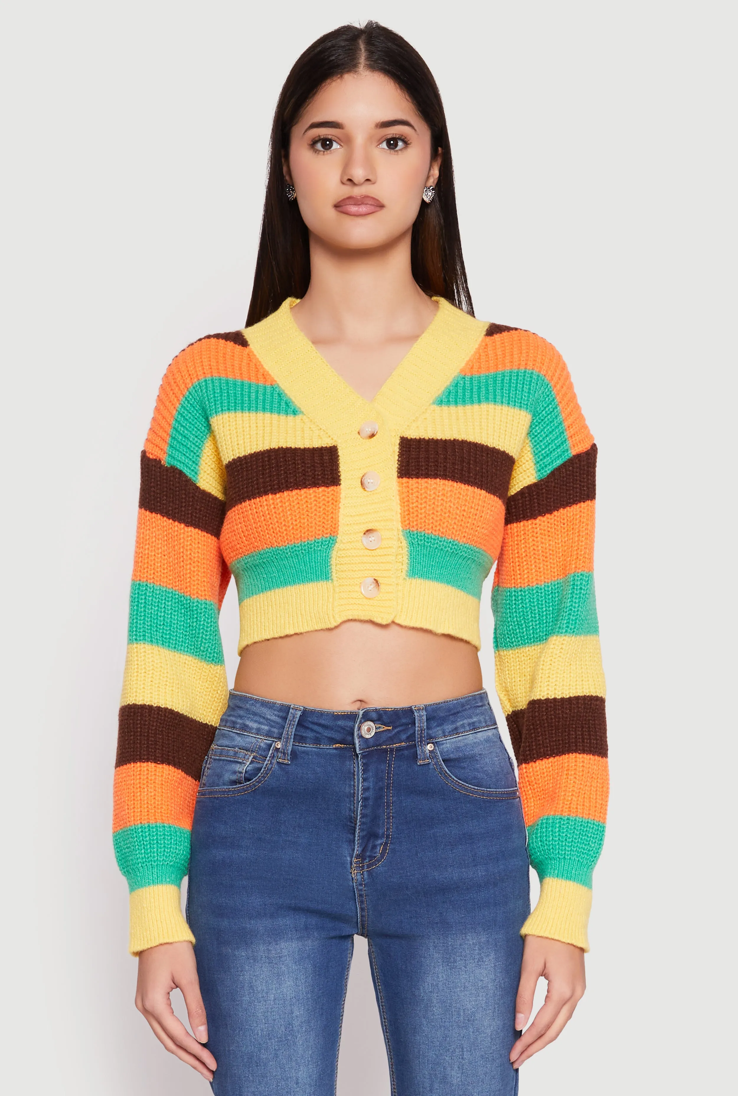 Daisy Striped Cropped Cardigan sold by Rainbow product image thumbnail 2