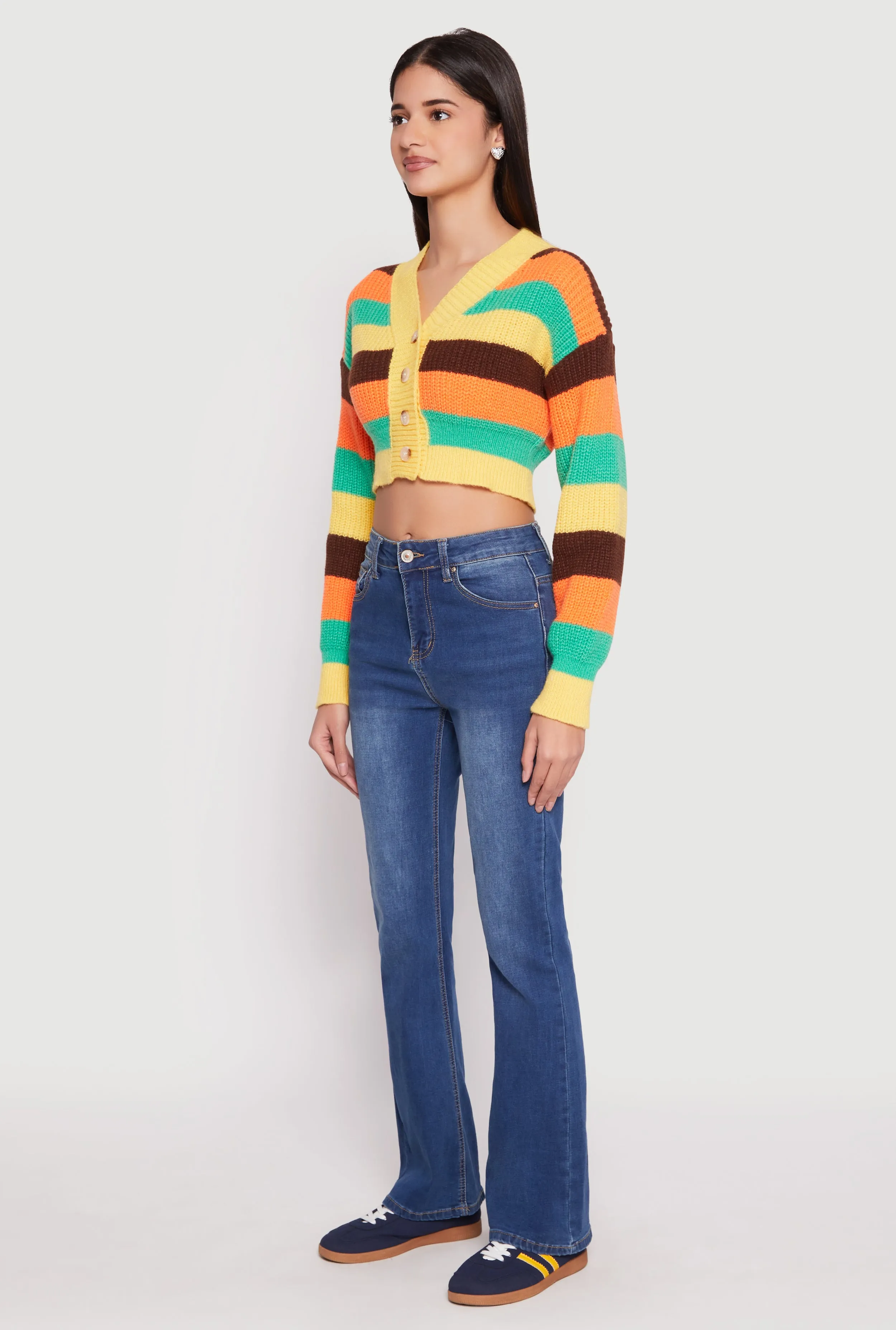 Daisy Striped Cropped Cardigan sold by Rainbow product image thumbnail 3