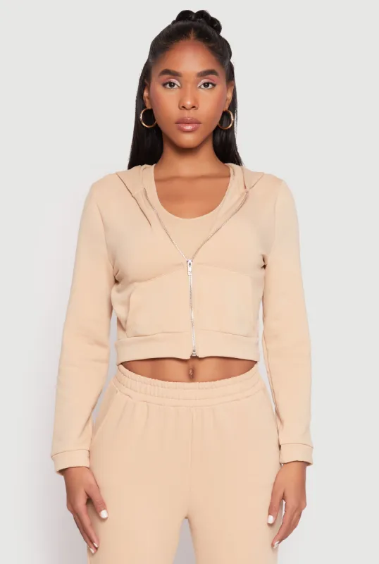 Iris Zip Front Cropped Hoodie sold by Rainbow