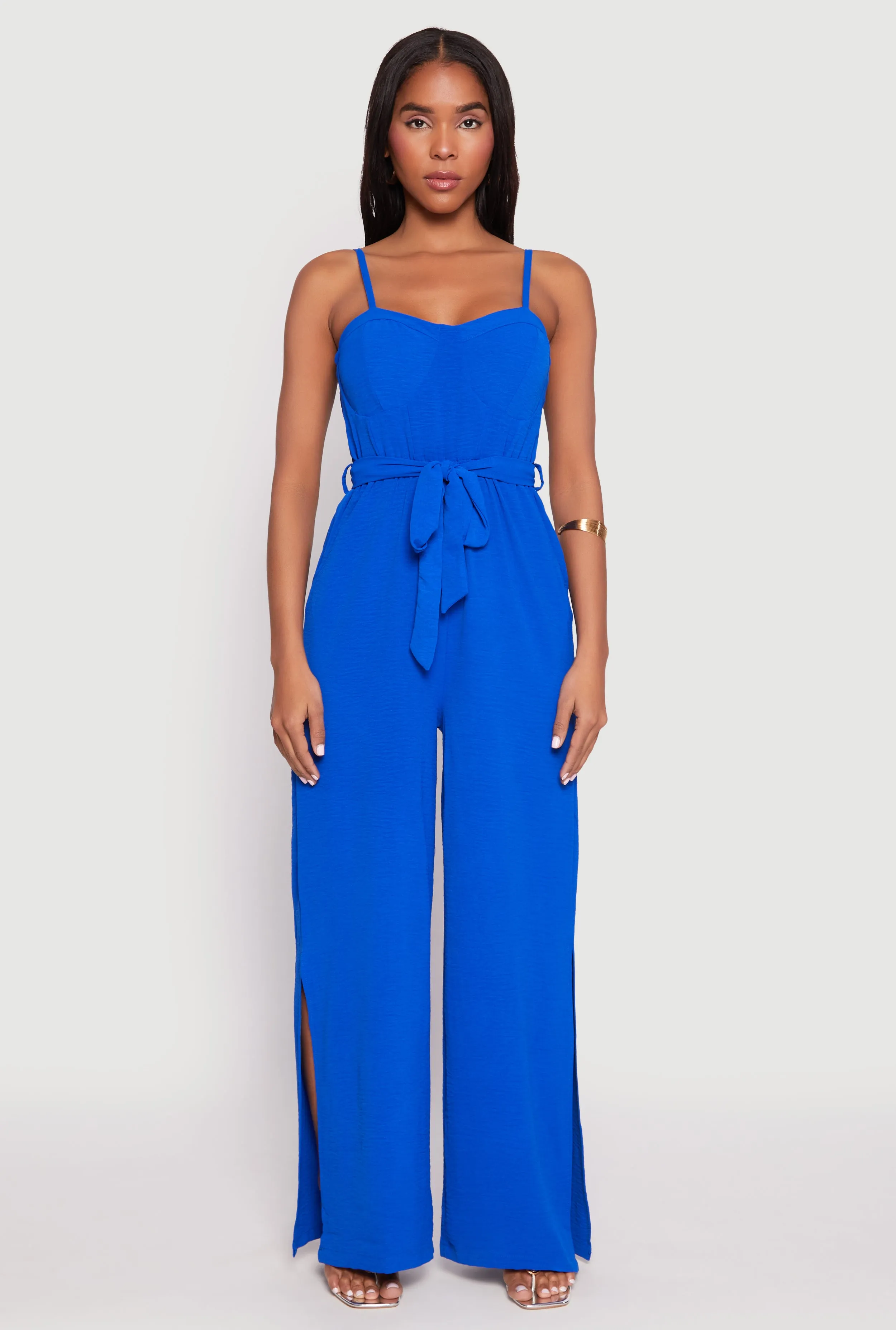 Tie Waist Belted Bustier Jumpsuit sold by Rainbow