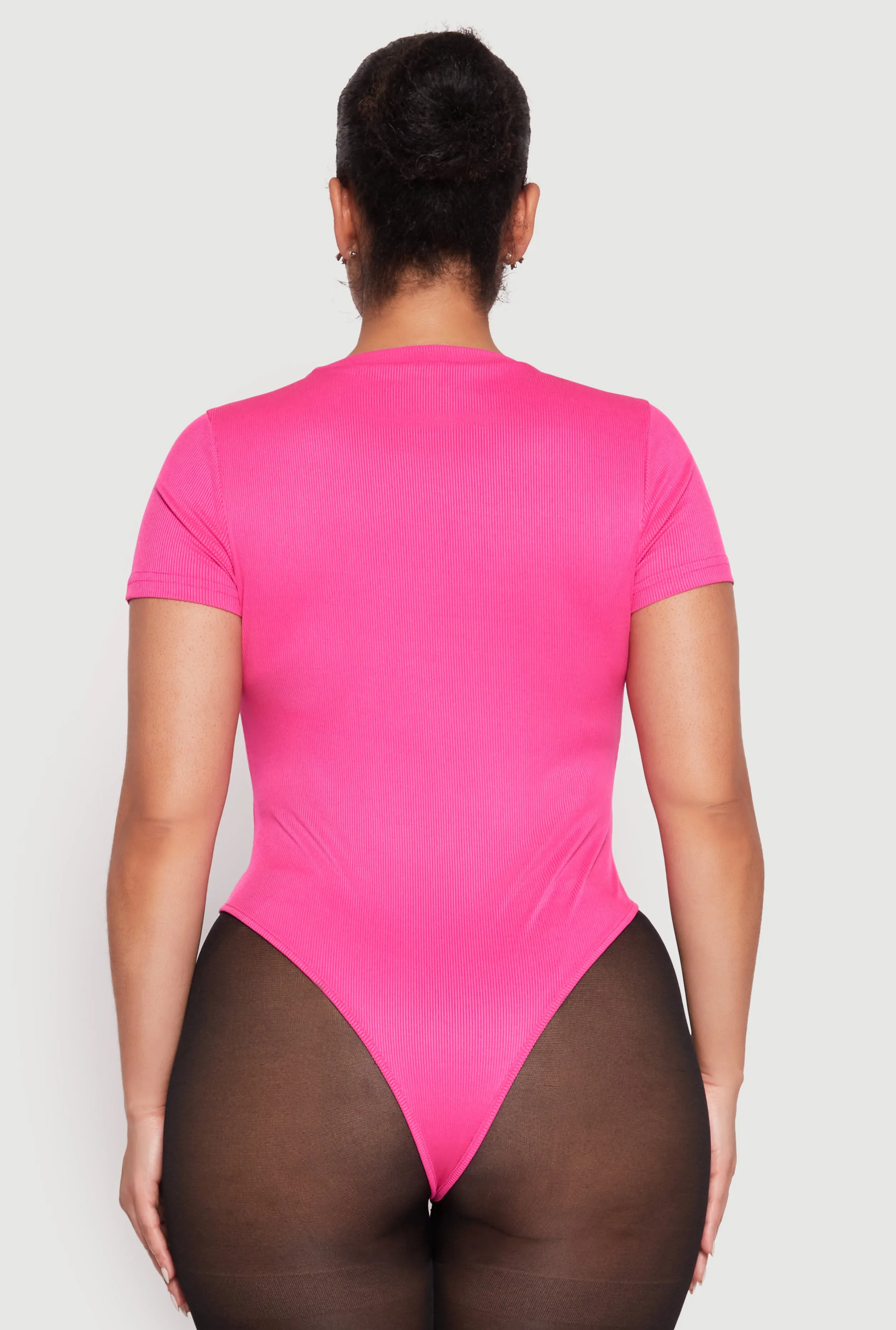 Plus Size Daisy Rib Knit Crew Neck Bodysuit sold by Rainbow product image thumbnail 5