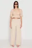 Airy Crepe Knit Wide Leg Dress Pants sold by Rainbow