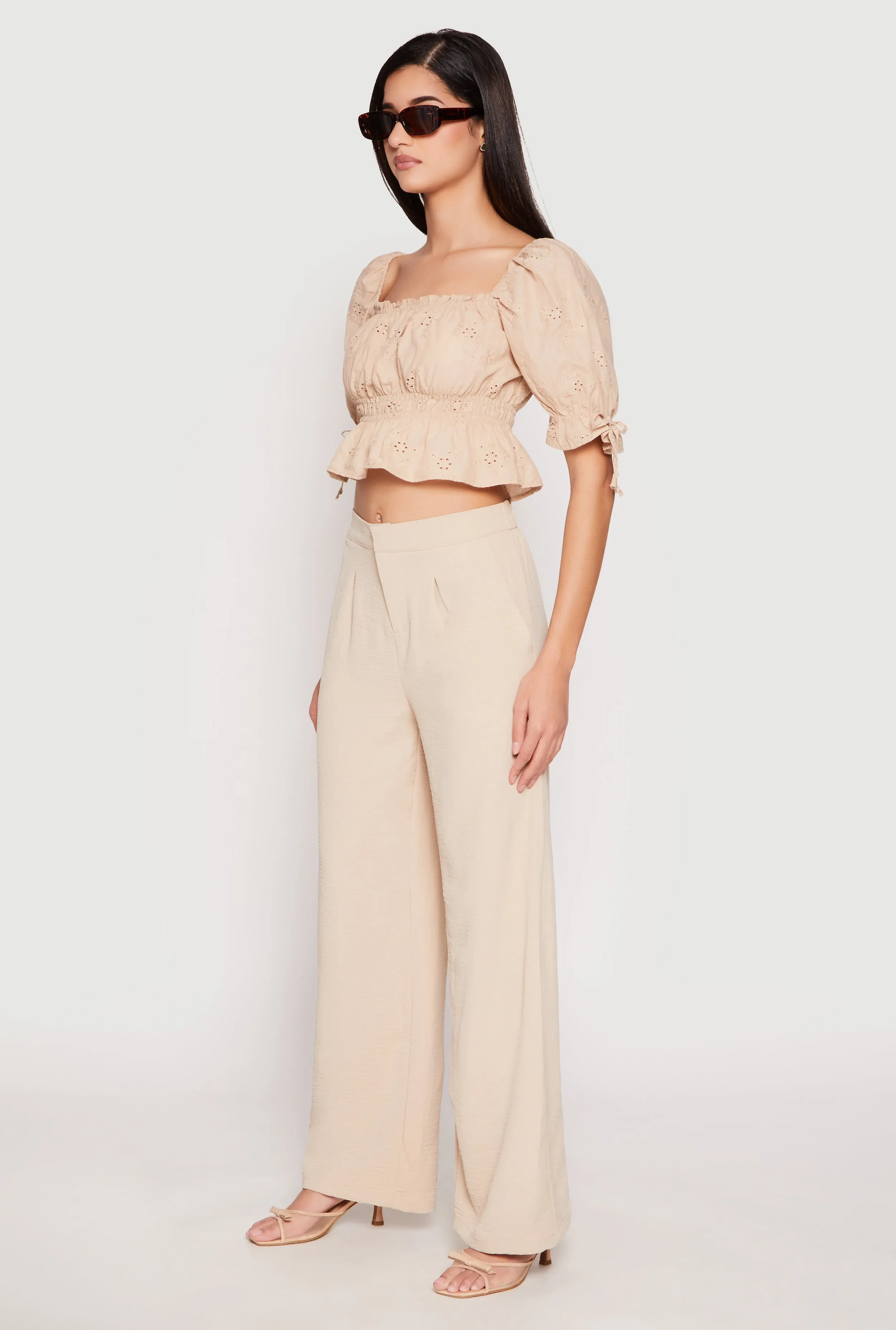Airy Crepe Knit Wide Leg Dress Pants sold by Rainbow product image thumbnail 2
