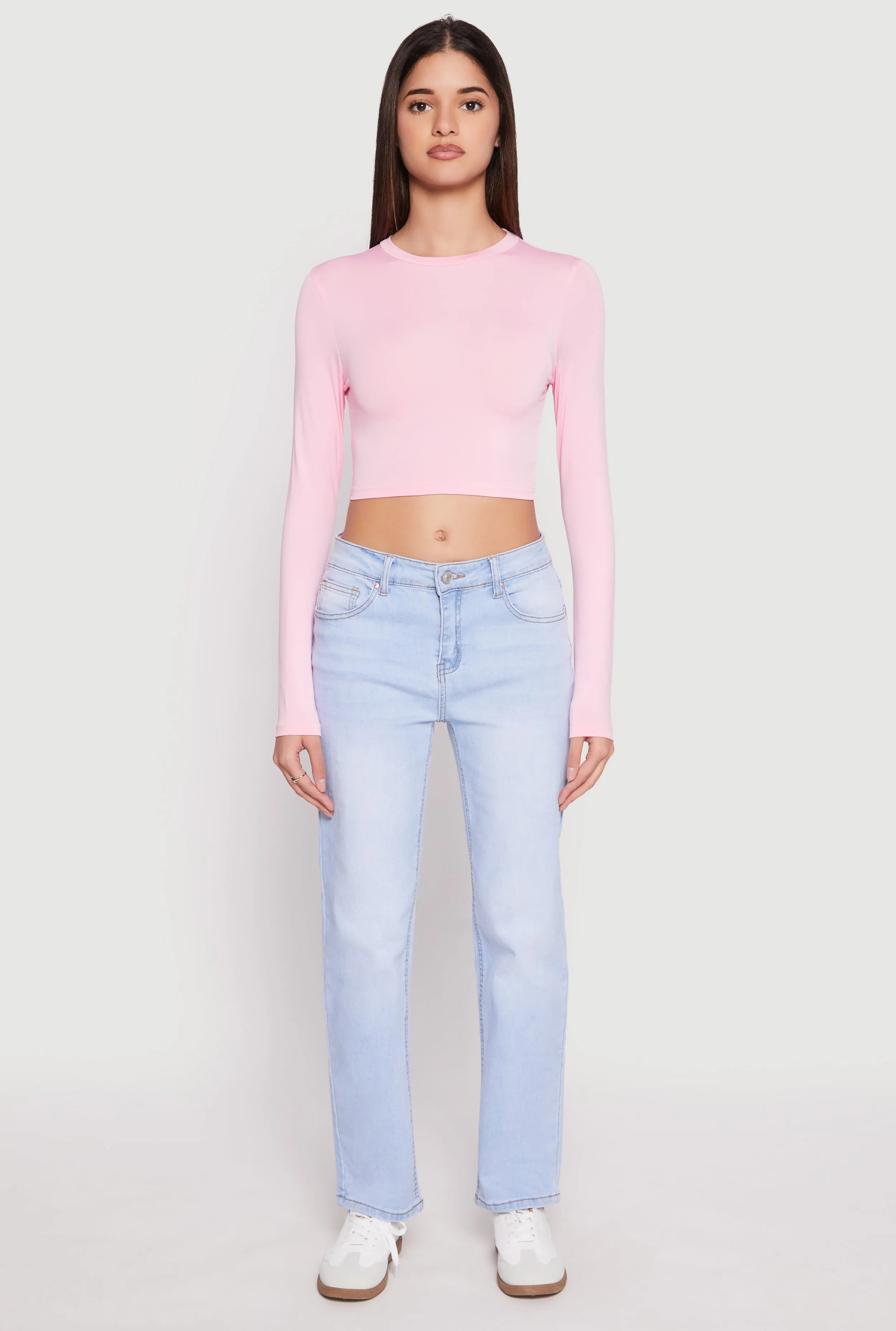 Daisy Long Sleeve High Neck Crop Top sold by Rainbow