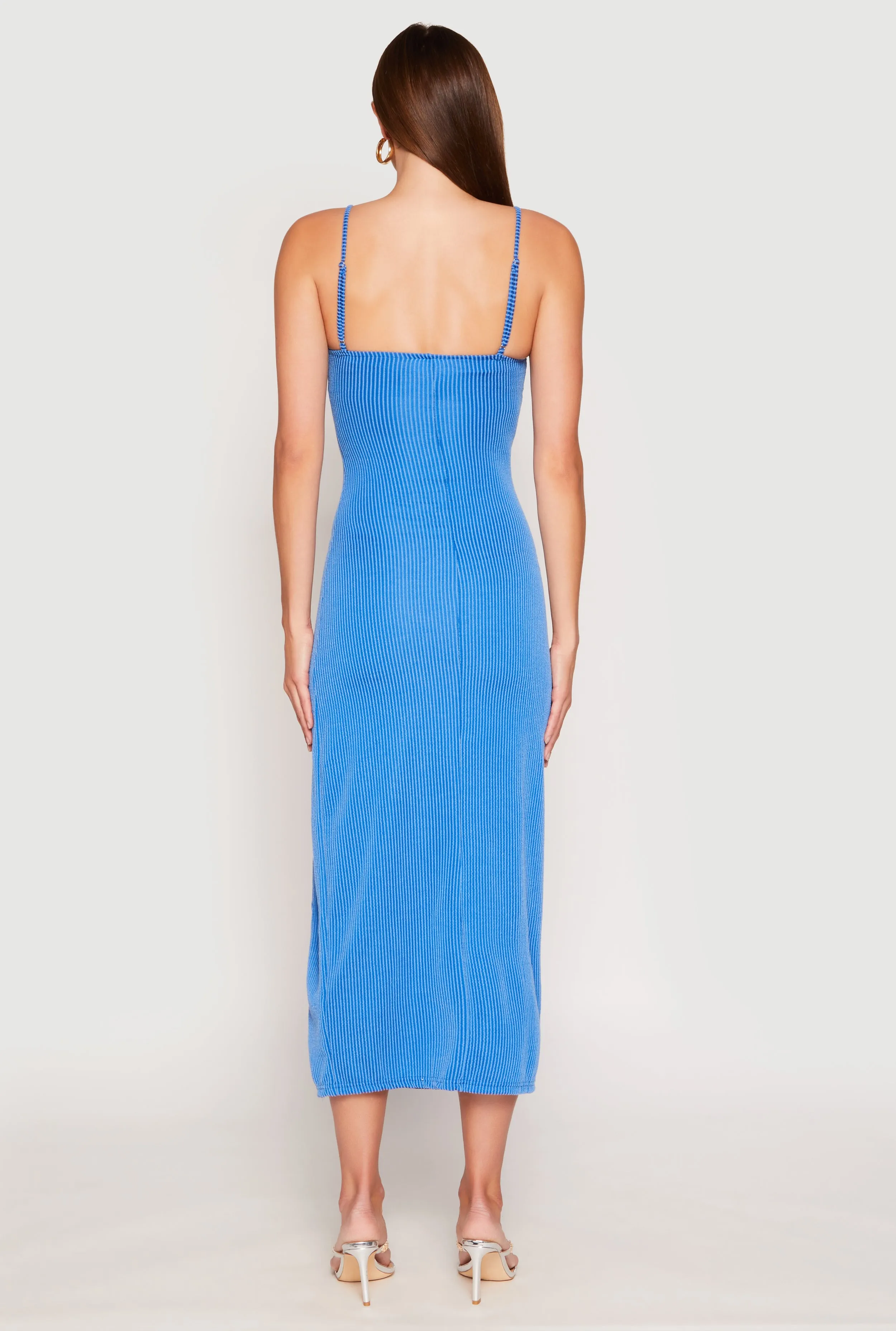 Ribbed Knit Side Slit Bustier Maxi Dress sold by Rainbow product image thumbnail 3