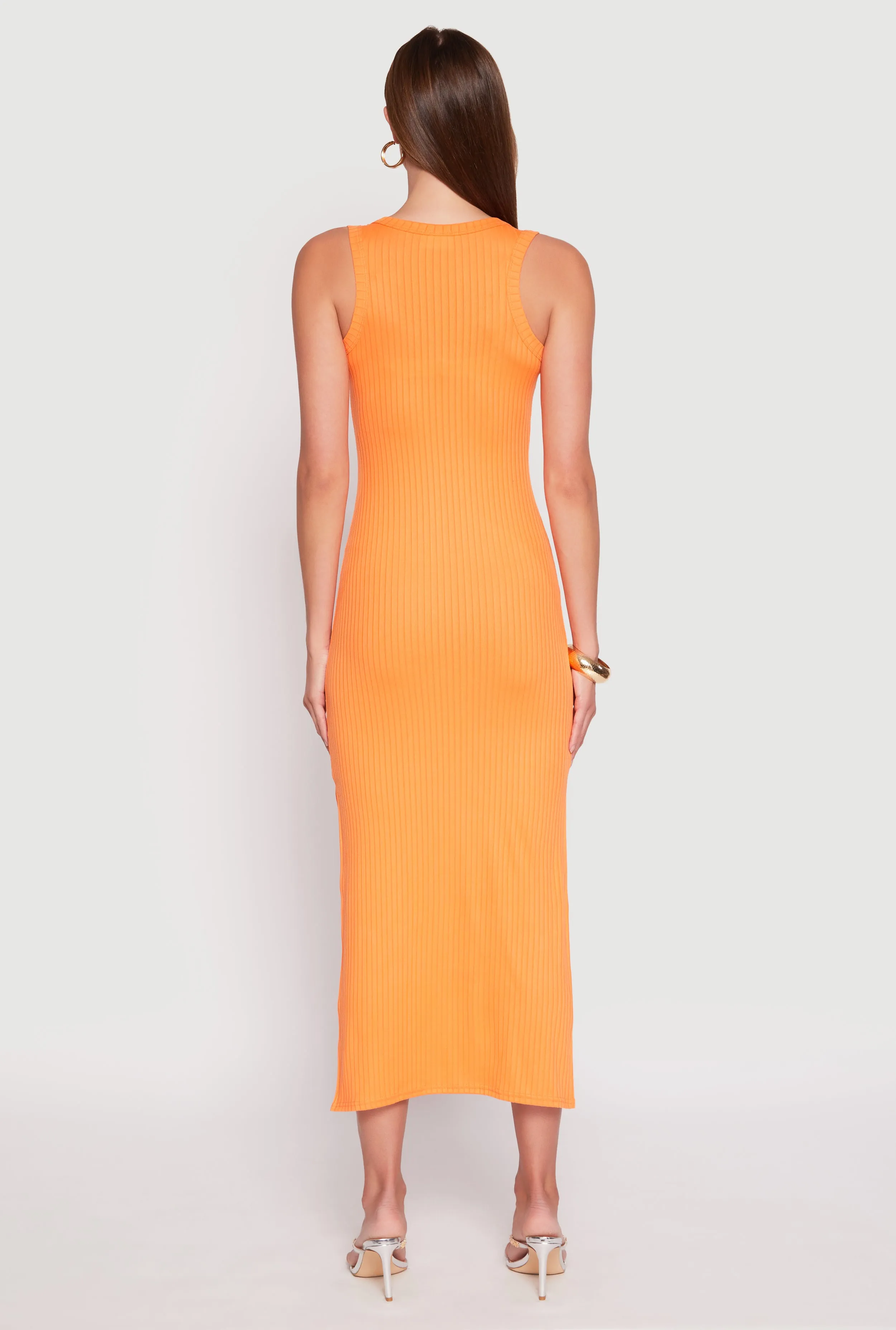 Ribbed Knit Side Slit Tank Dress sold by Rainbow product image thumbnail 3