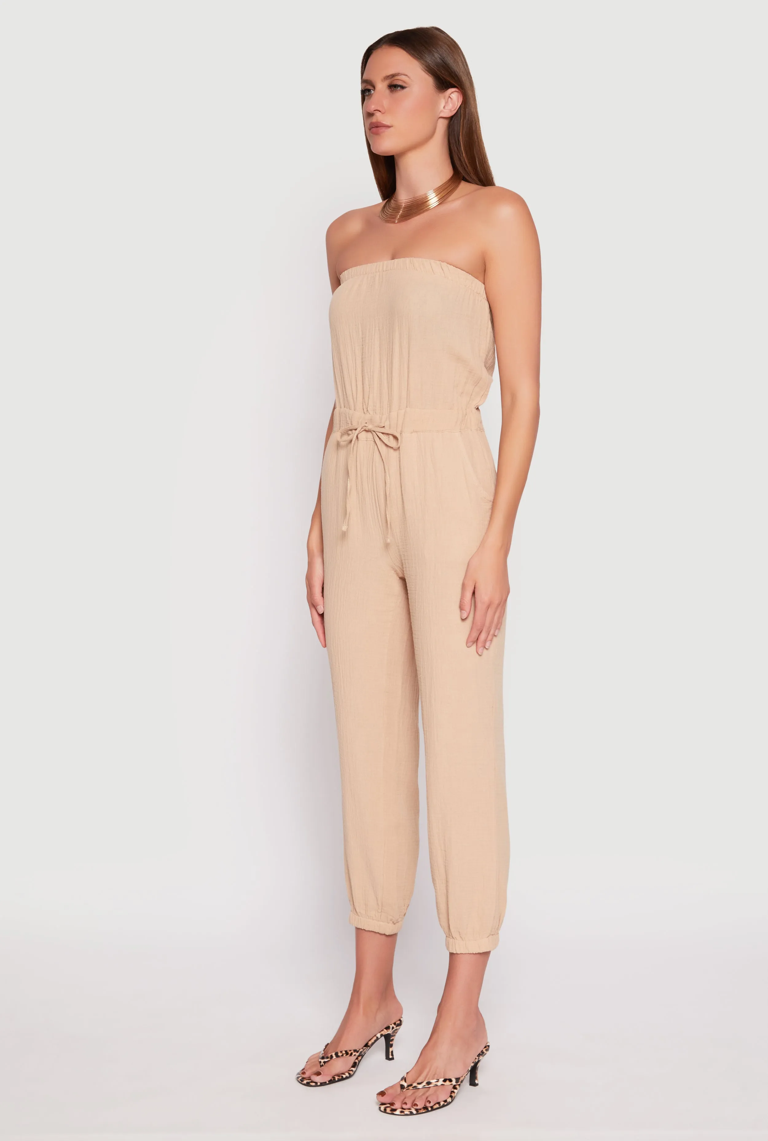 Drawstring Waist Strapless Jumpsuit sold by Rainbow product image thumbnail 2