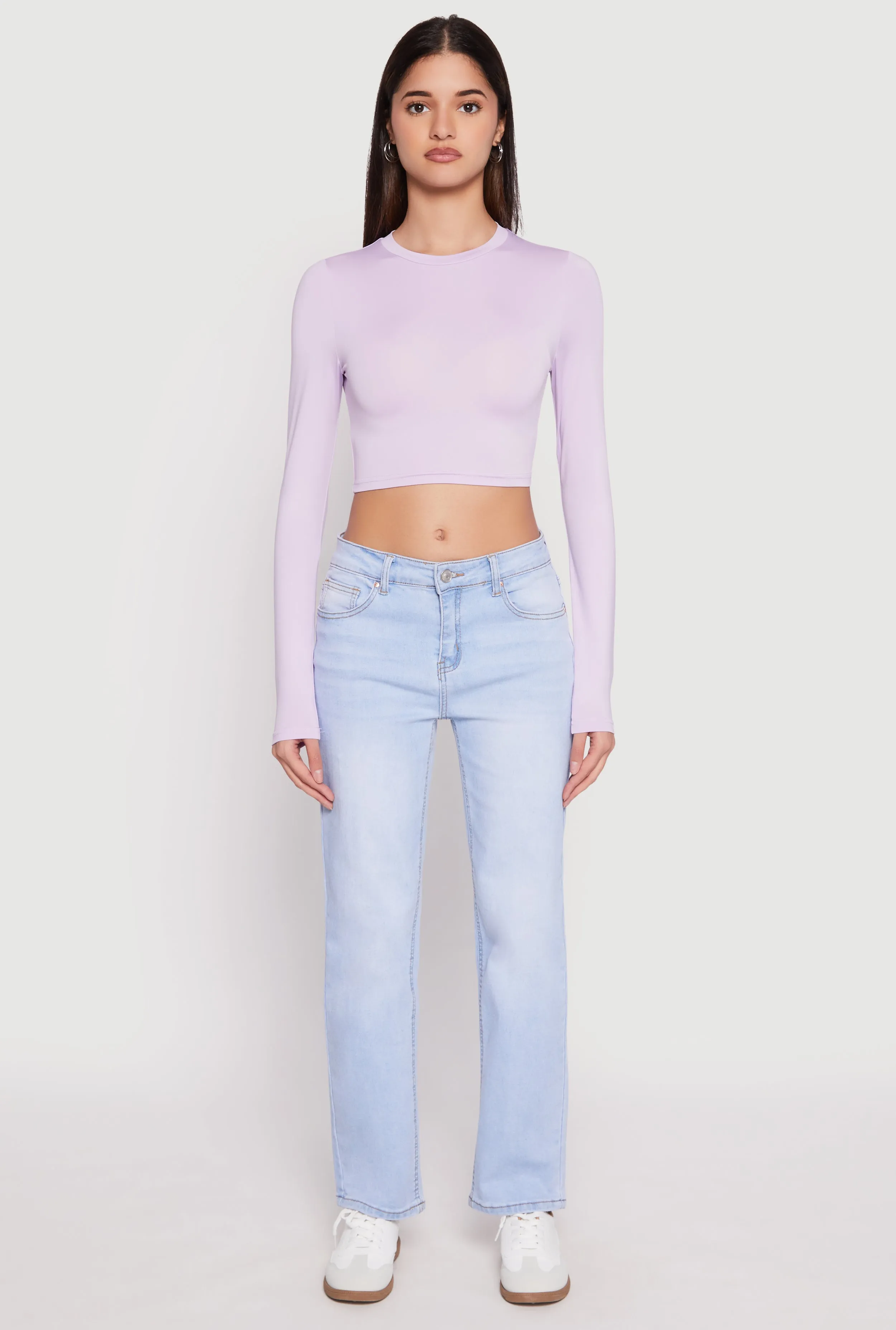 Daisy Long Sleeve High Neck Crop Top sold by Rainbow