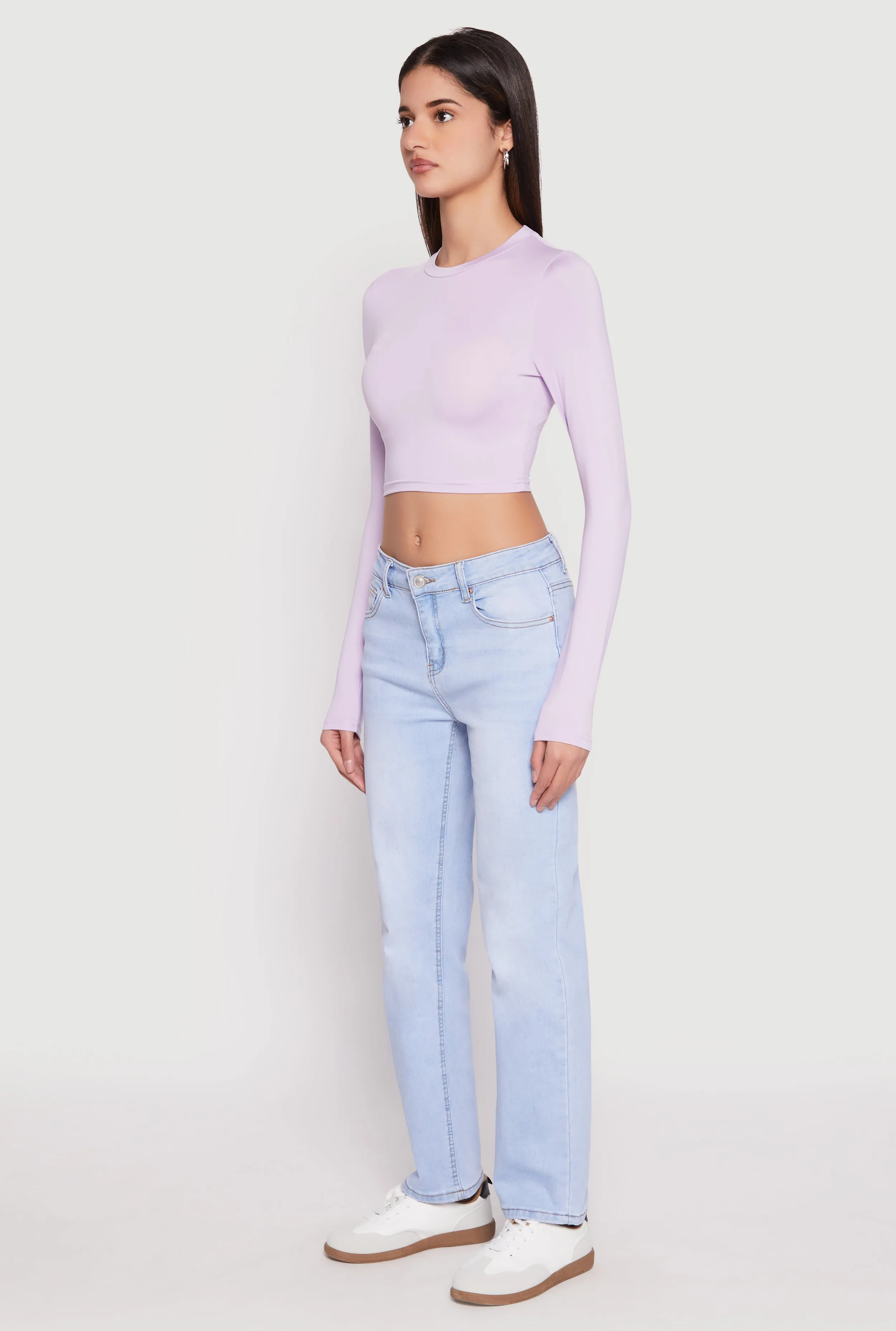 Daisy Long Sleeve High Neck Crop Top sold by Rainbow product image thumbnail 3
