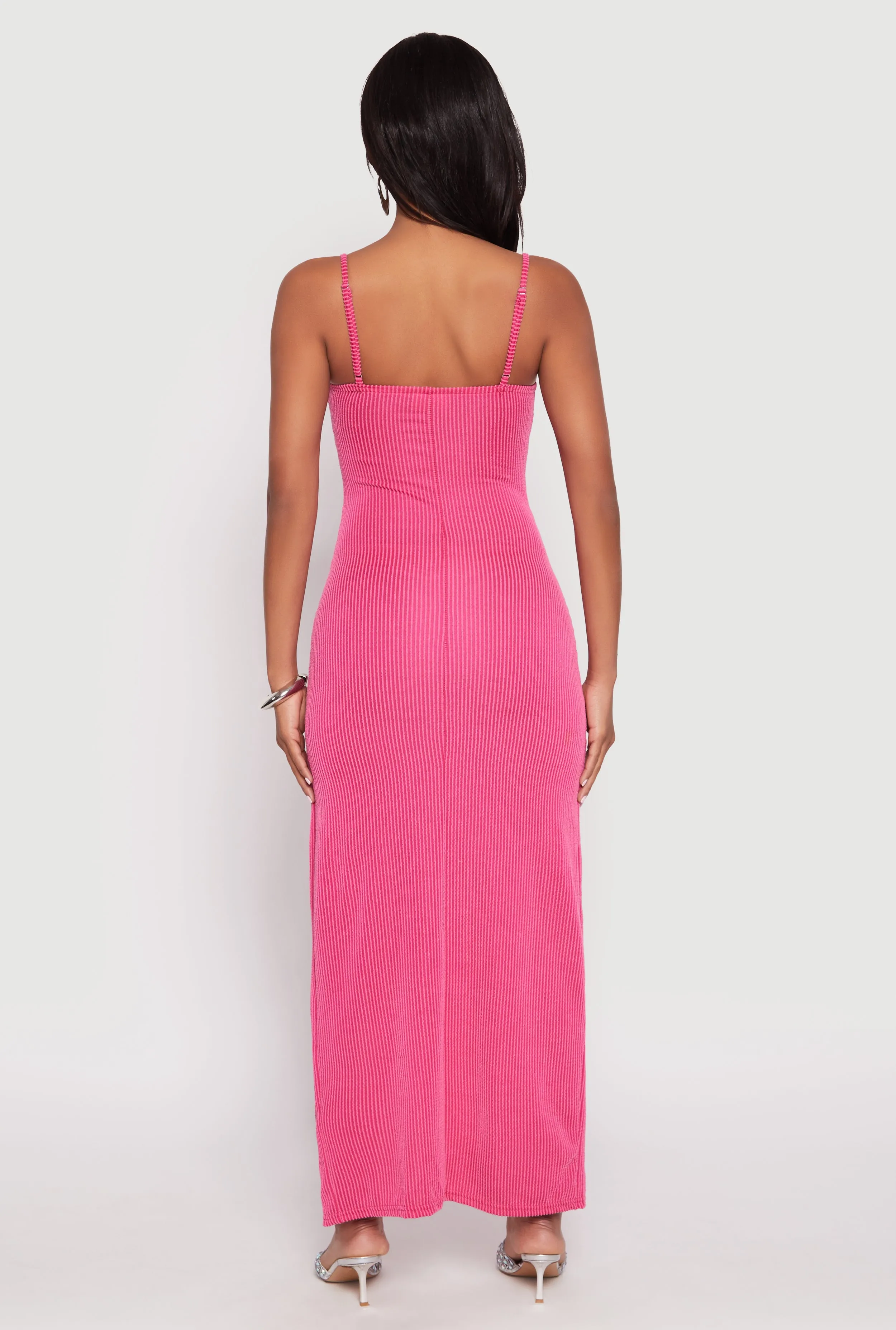 Ribbed Knit Side Slit Bustier Maxi Dress sold by Rainbow product image thumbnail 3