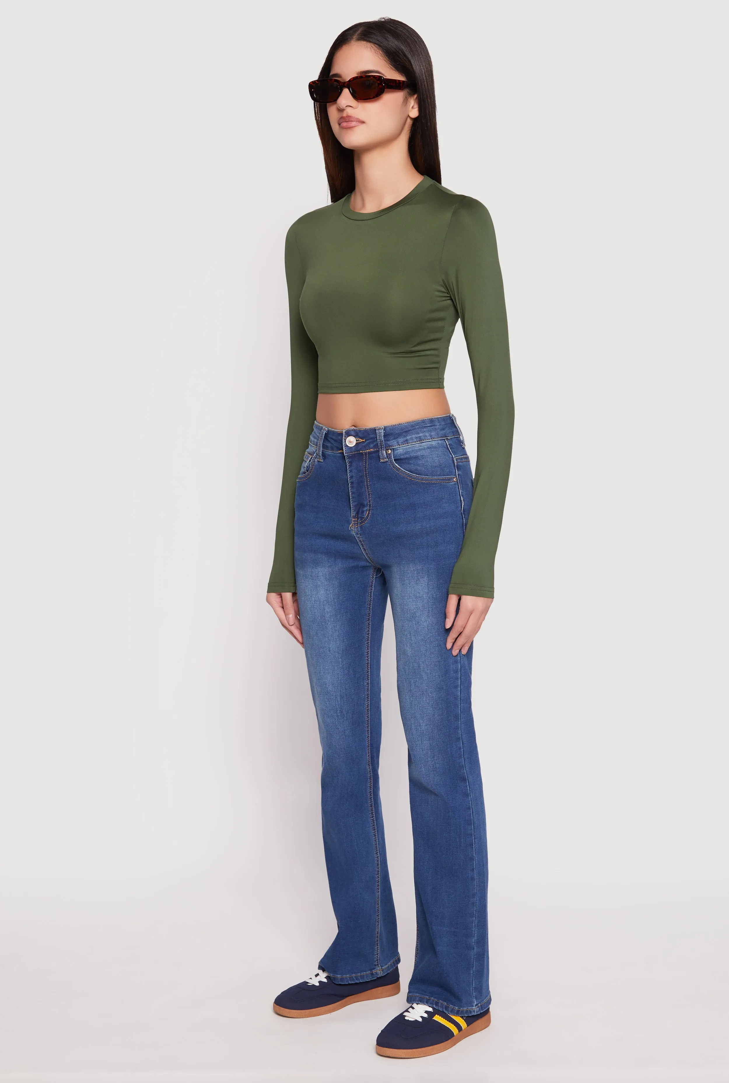 Daisy Long Sleeve High Neck Crop Top sold by Rainbow product image thumbnail 3