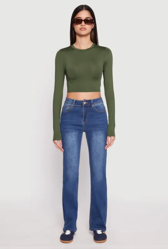 Daisy Long Sleeve High Neck Crop Top sold by Rainbow