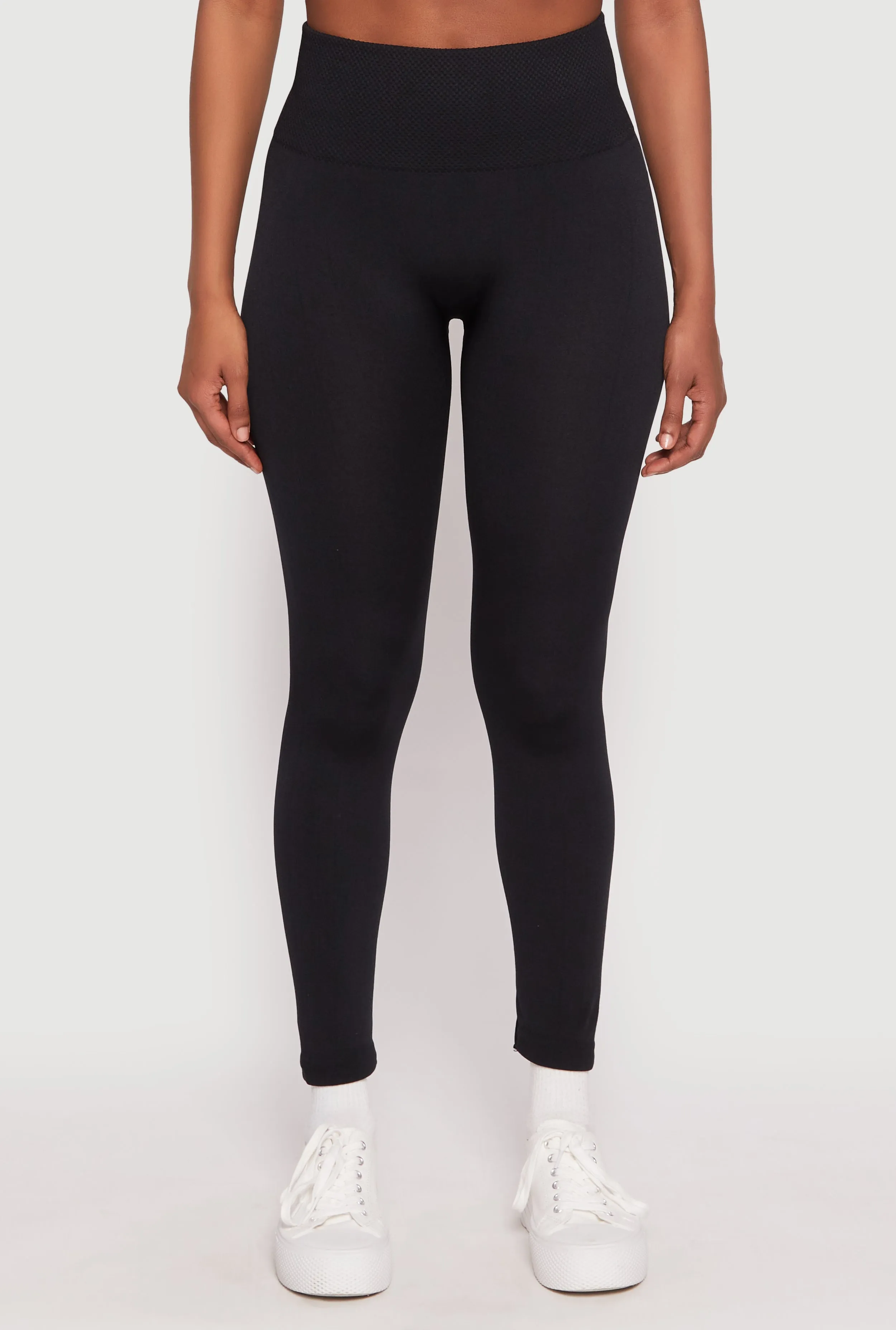 Textured Waistband Fleece Lined Leggings sold by Rainbow product image thumbnail 3