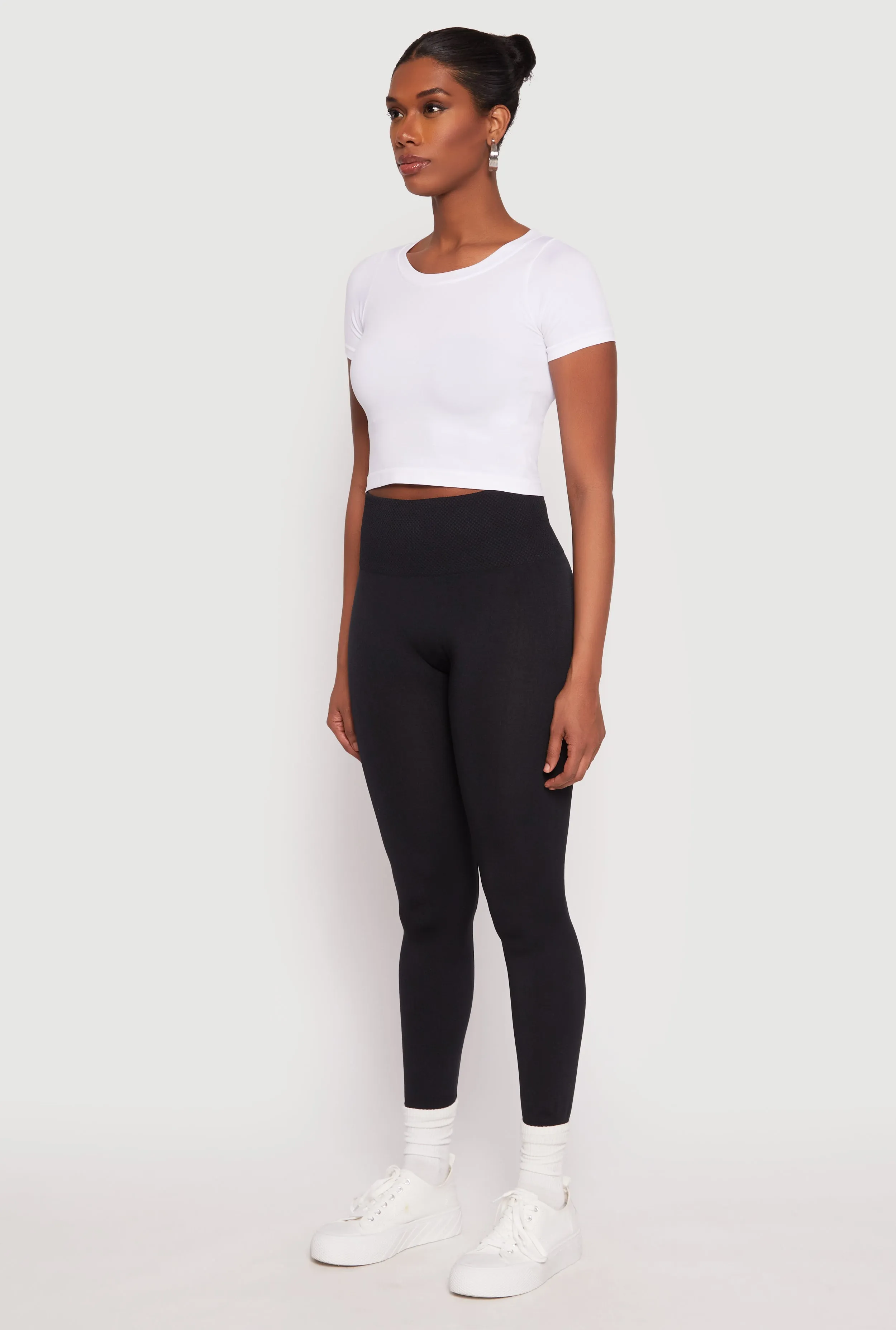 Textured Waistband Fleece Lined Leggings sold by Rainbow product image thumbnail 2