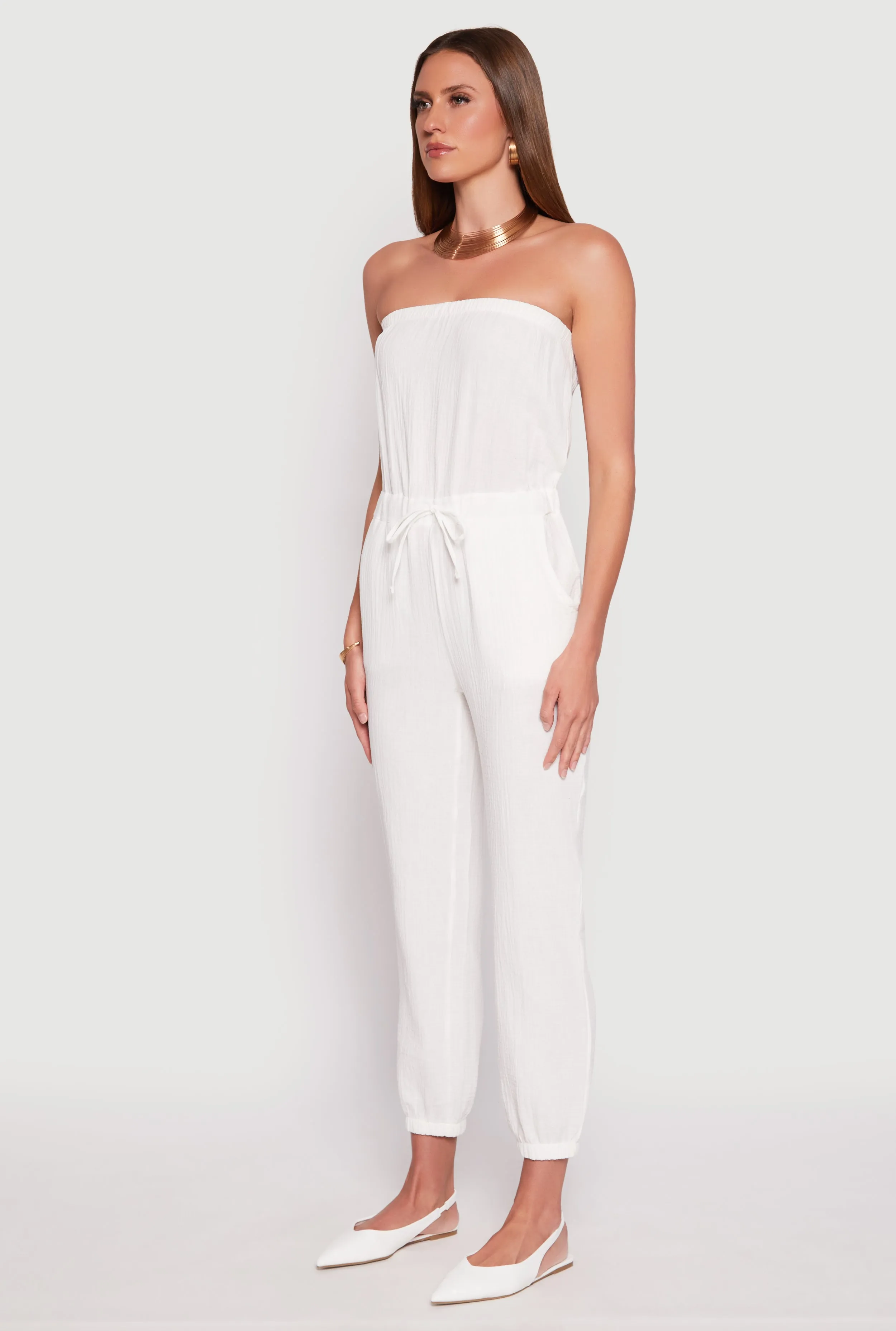 Drawstring Waist Strapless Jumpsuit sold by Rainbow product image thumbnail 2