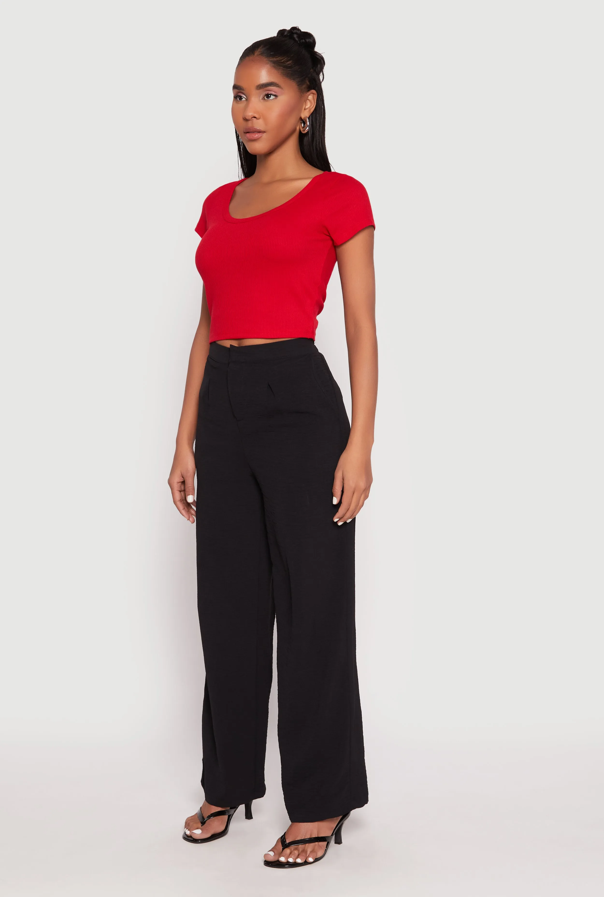 Airy Crepe Knit Wide Leg Dress Pants sold by Rainbow product image thumbnail 2