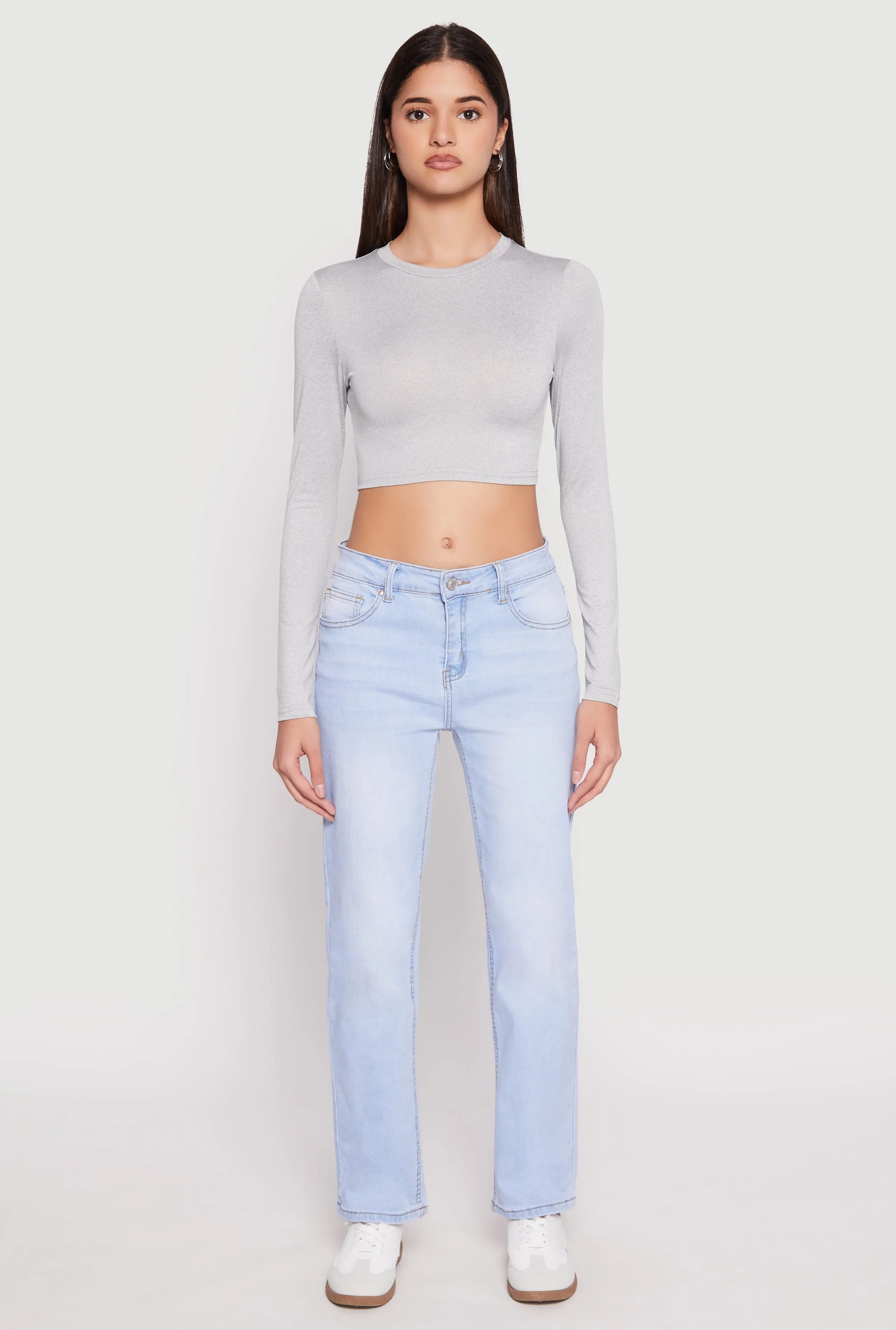 Daisy Long Sleeve High Neck Crop Top sold by Rainbow