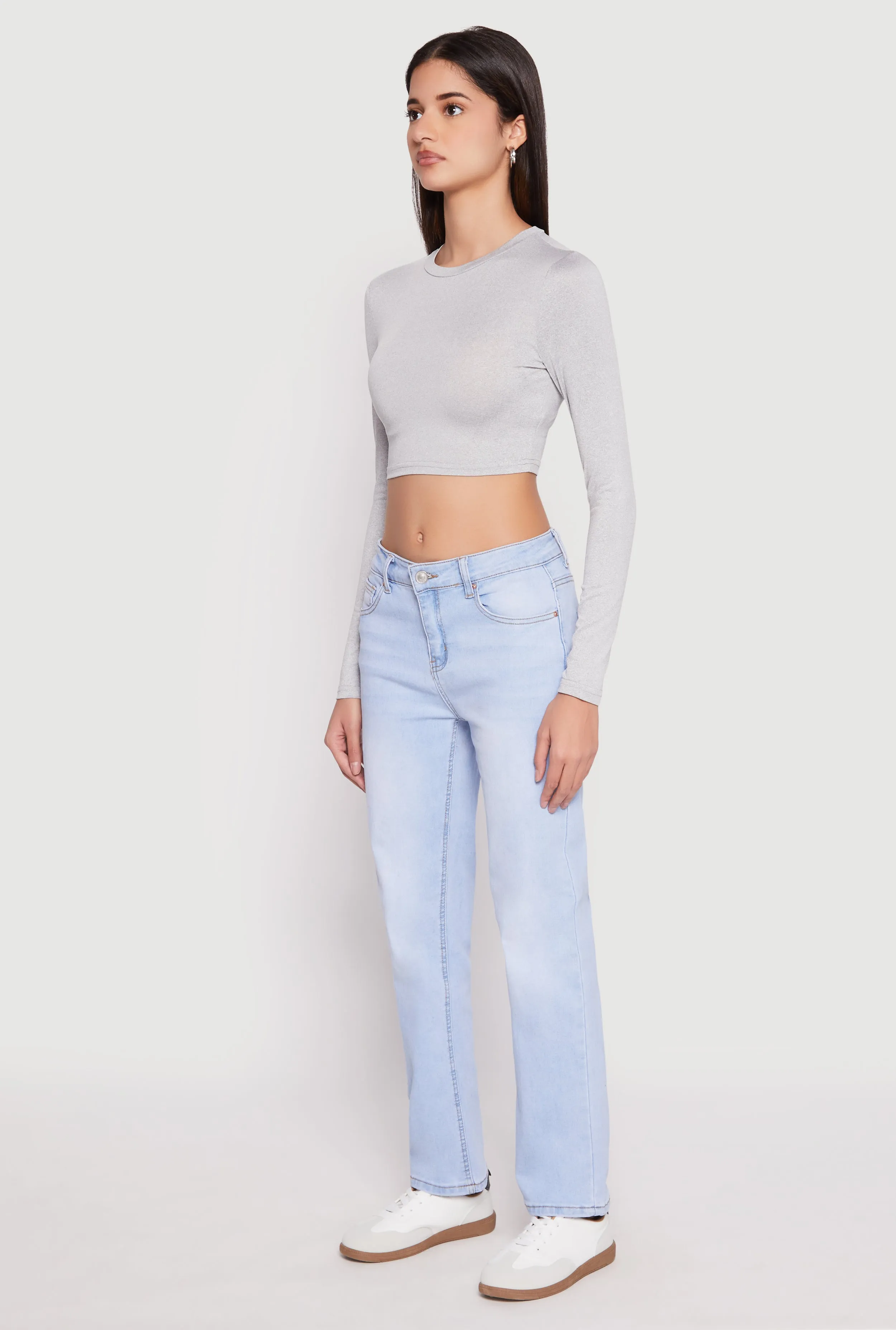 Daisy Long Sleeve High Neck Crop Top sold by Rainbow product image thumbnail 3