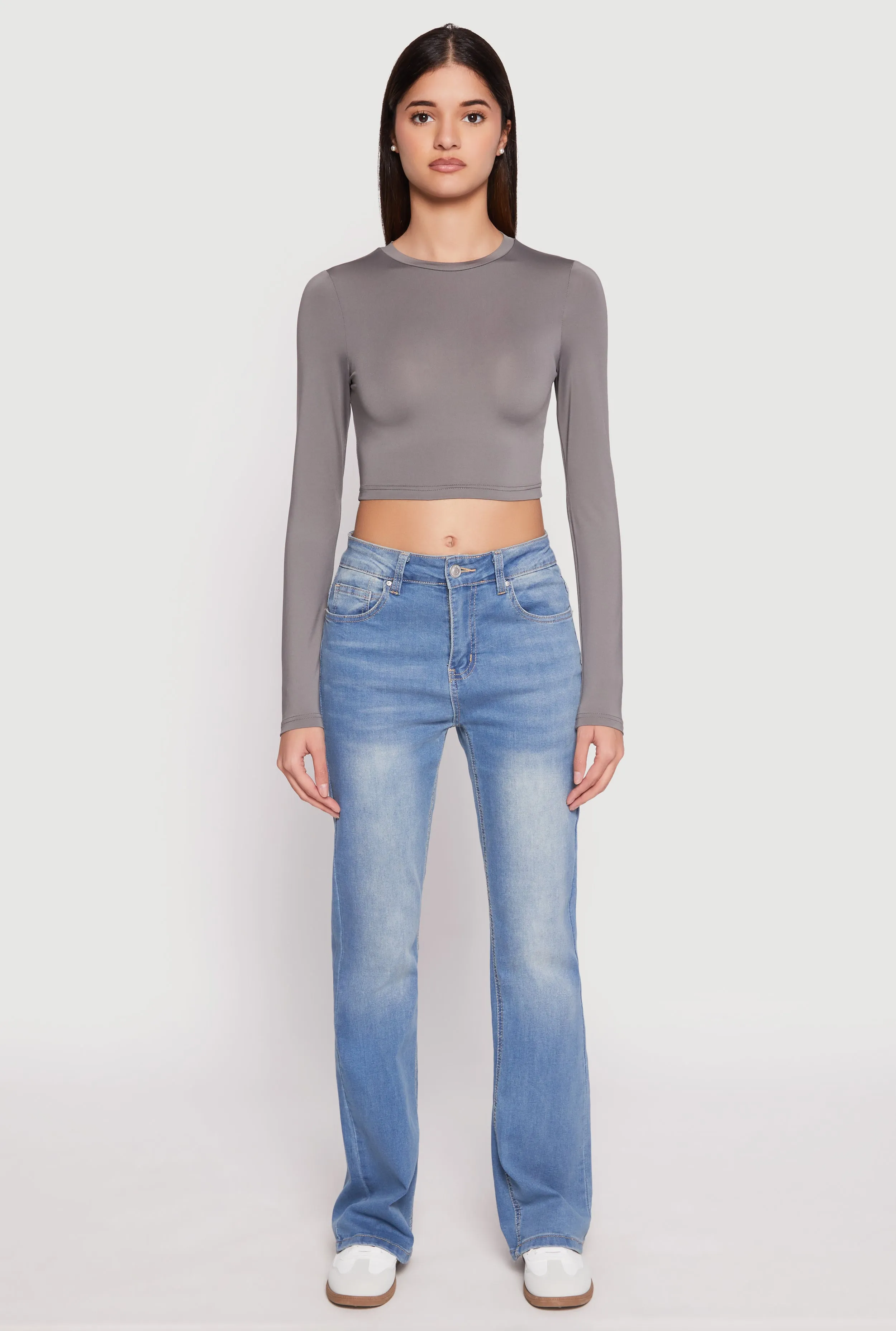 Daisy Long Sleeve High Neck Crop Top sold by Rainbow