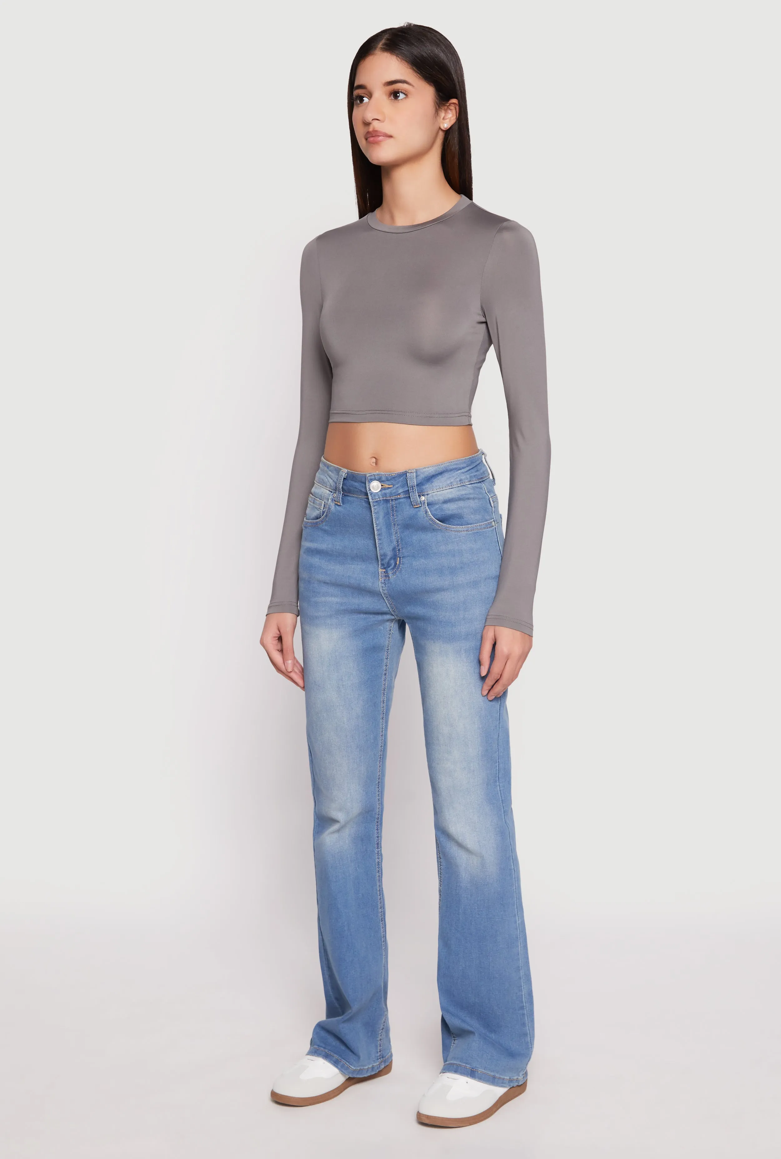 Daisy Long Sleeve High Neck Crop Top sold by Rainbow product image thumbnail 3
