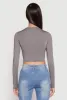 Daisy Long Sleeve High Neck Crop Top sold by Rainbow