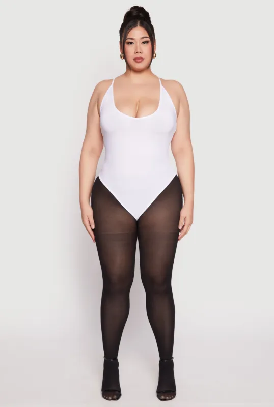 Plus Size Daisy Plunge Bodysuit sold by Rainbow