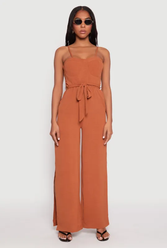 Tie Waist Belted Bustier Jumpsuit sold by Rainbow