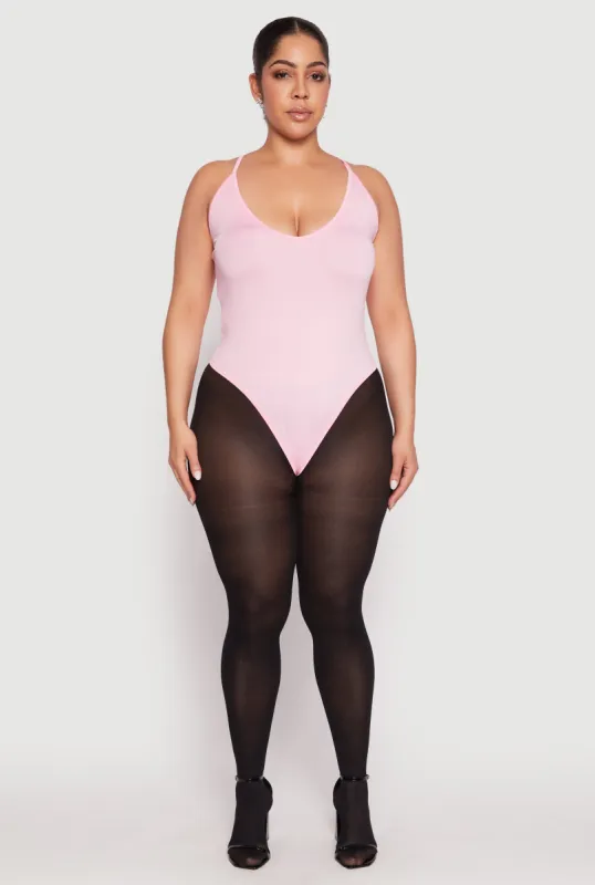 Plus Size Daisy Plunge Bodysuit sold by Rainbow