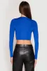 Daisy Long Sleeve High Neck Crop Top sold by Rainbow