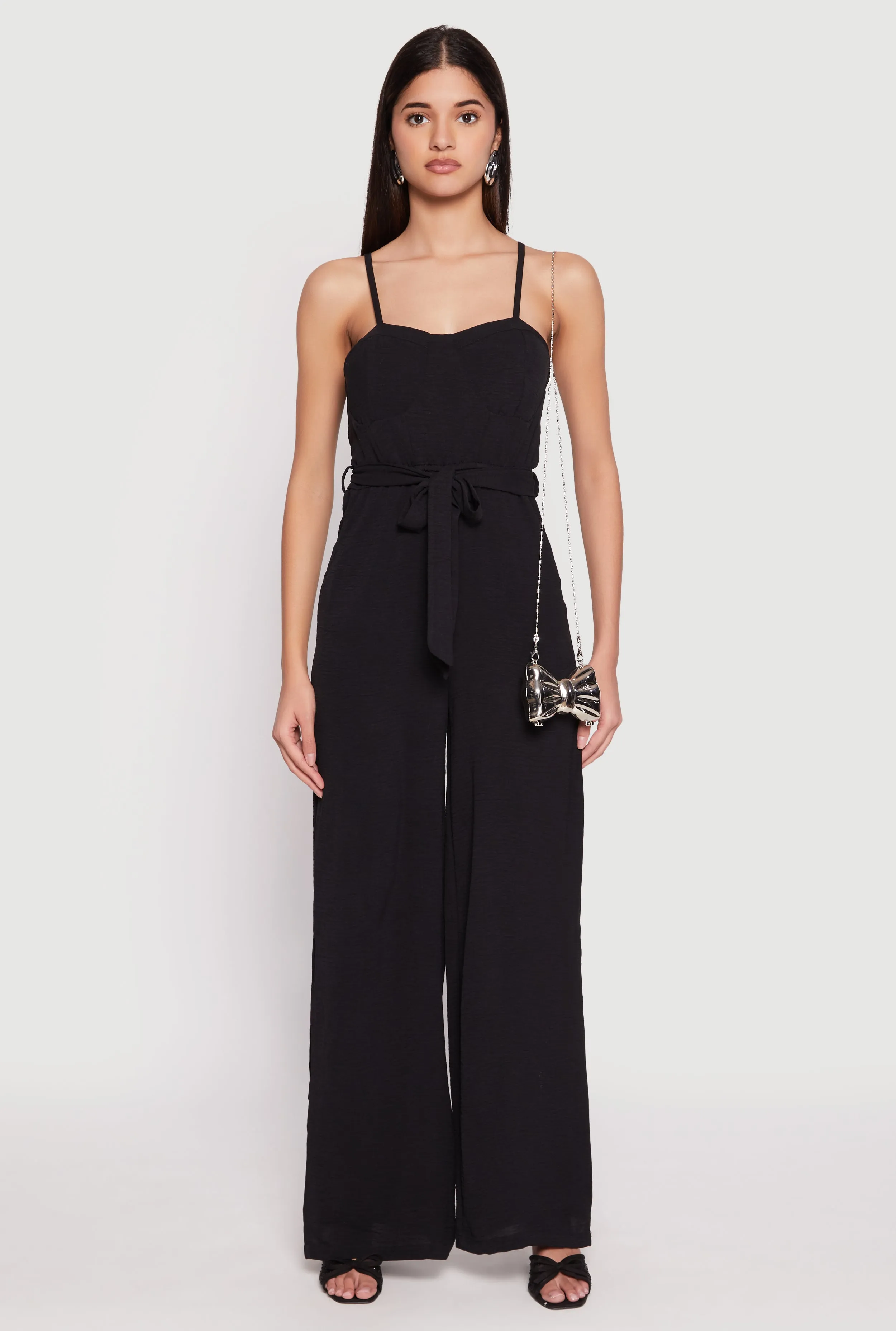 Tie Waist Belted Bustier Jumpsuit sold by Rainbow